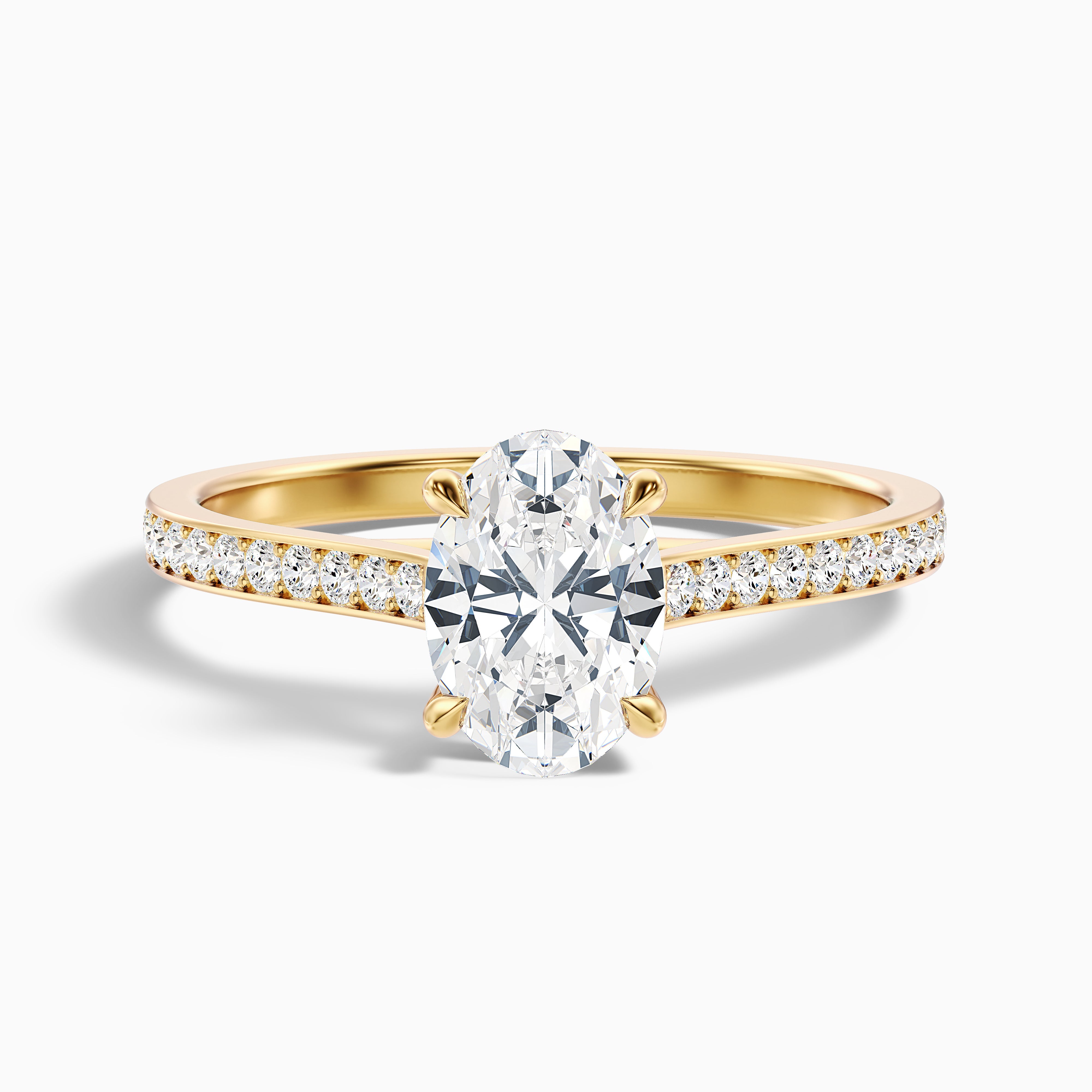 Christiana Oval Side Stone Channel Set Moissanite Ring