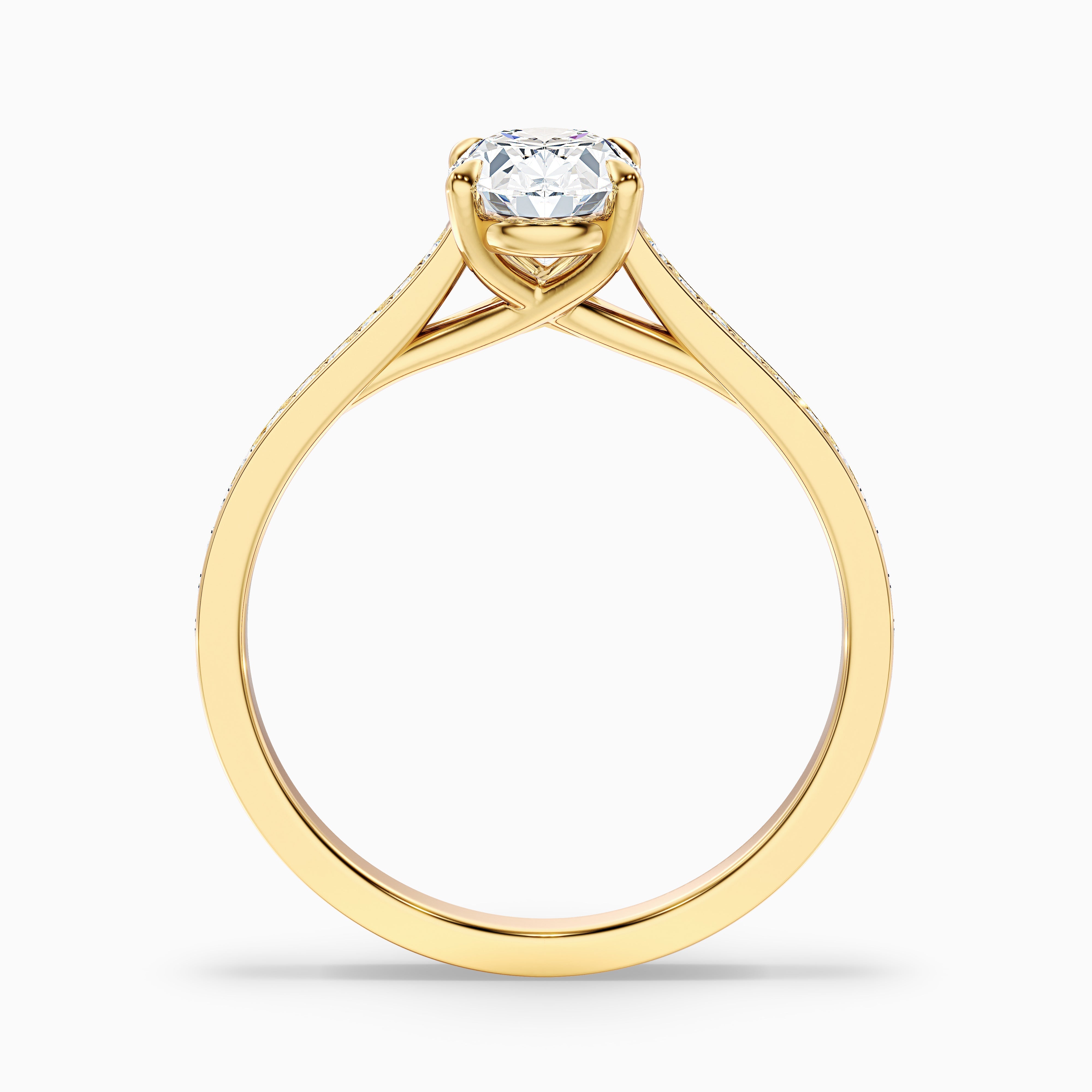 Christiana Oval Side Stone Channel Set Moissanite Ring