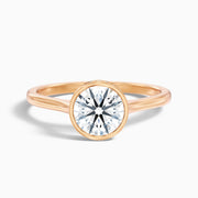 Claudia Round Bezel Set Moissanite Ring