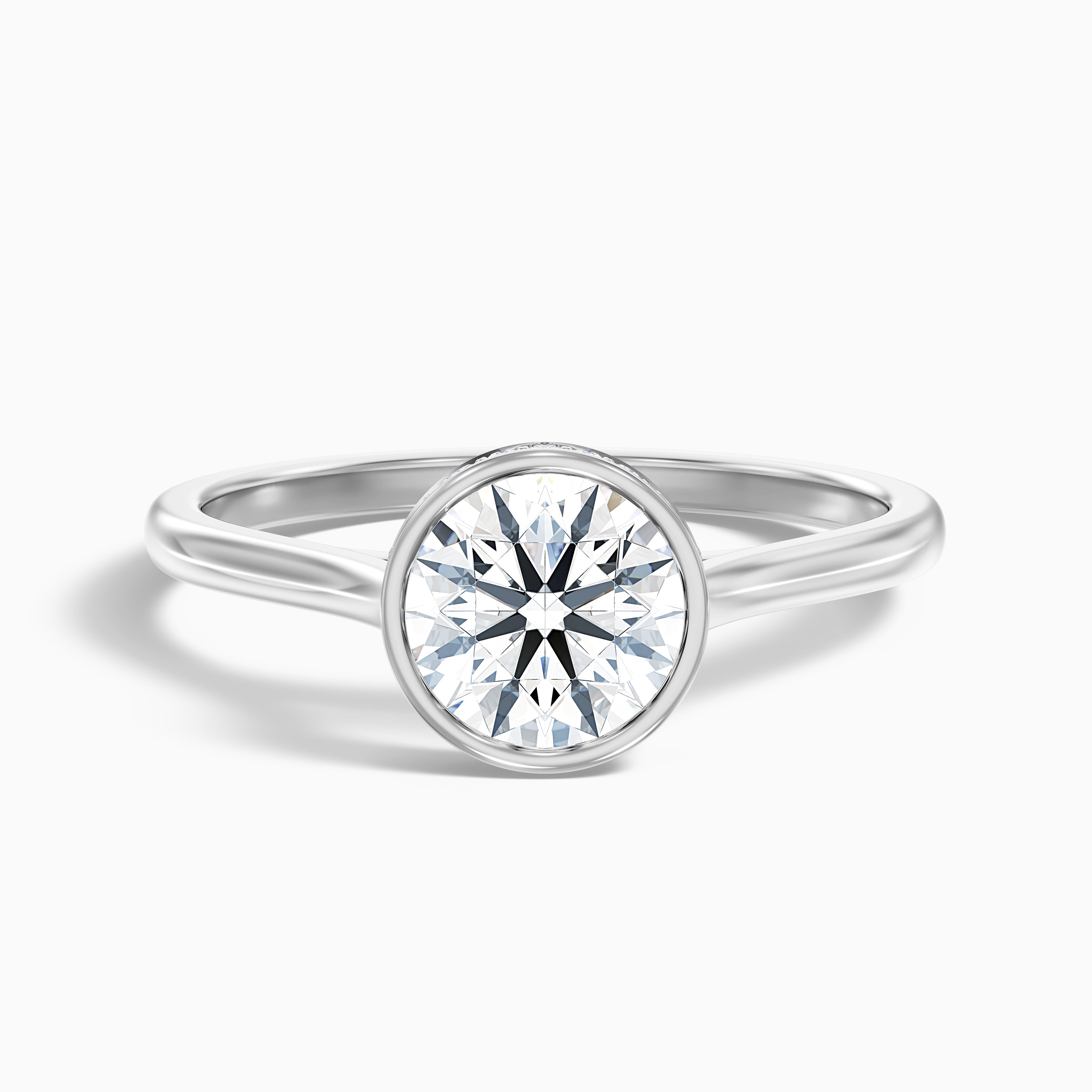 Claudia Round Bezel Set Moissanite Ring