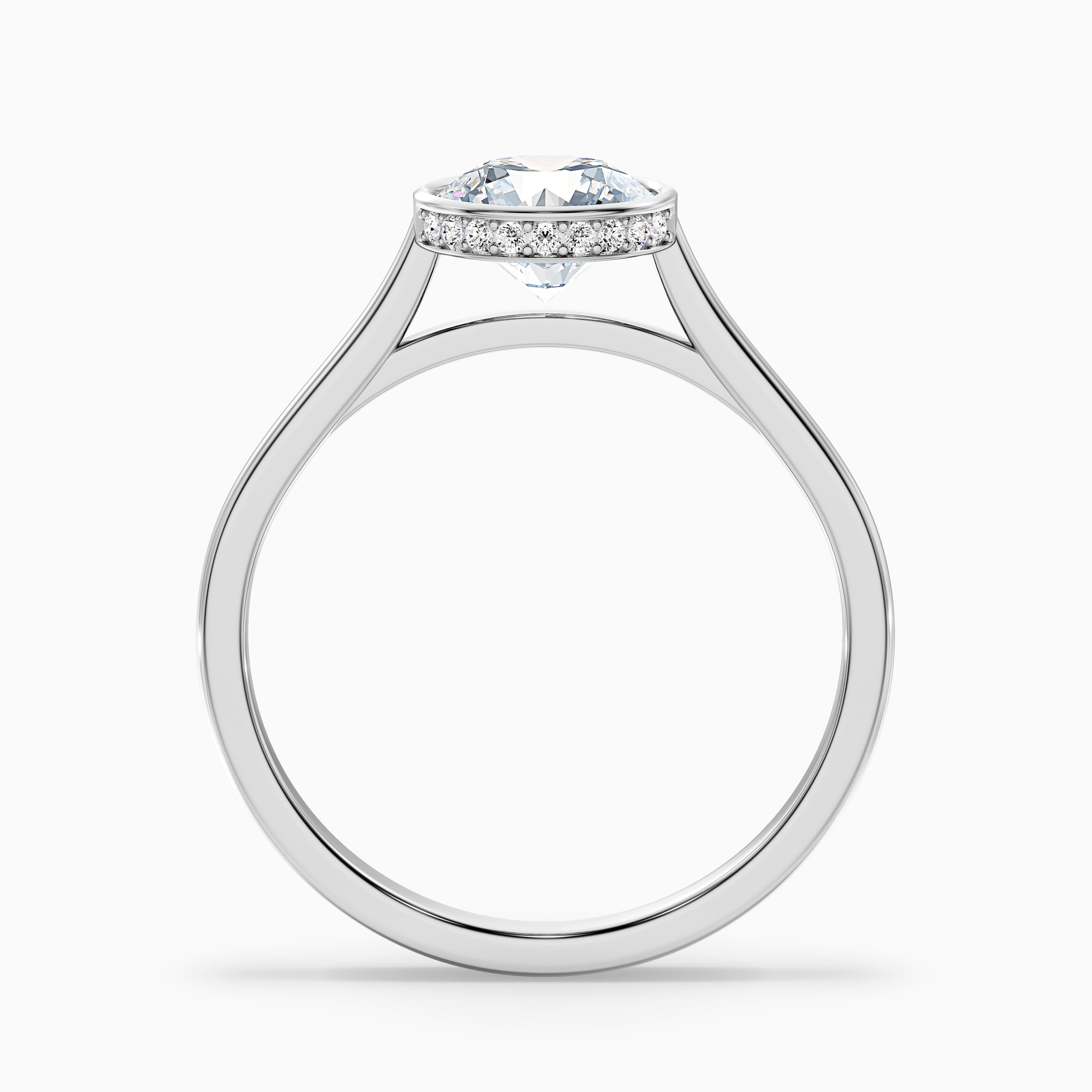Claudia Round Bezel Set Moissanite Ring