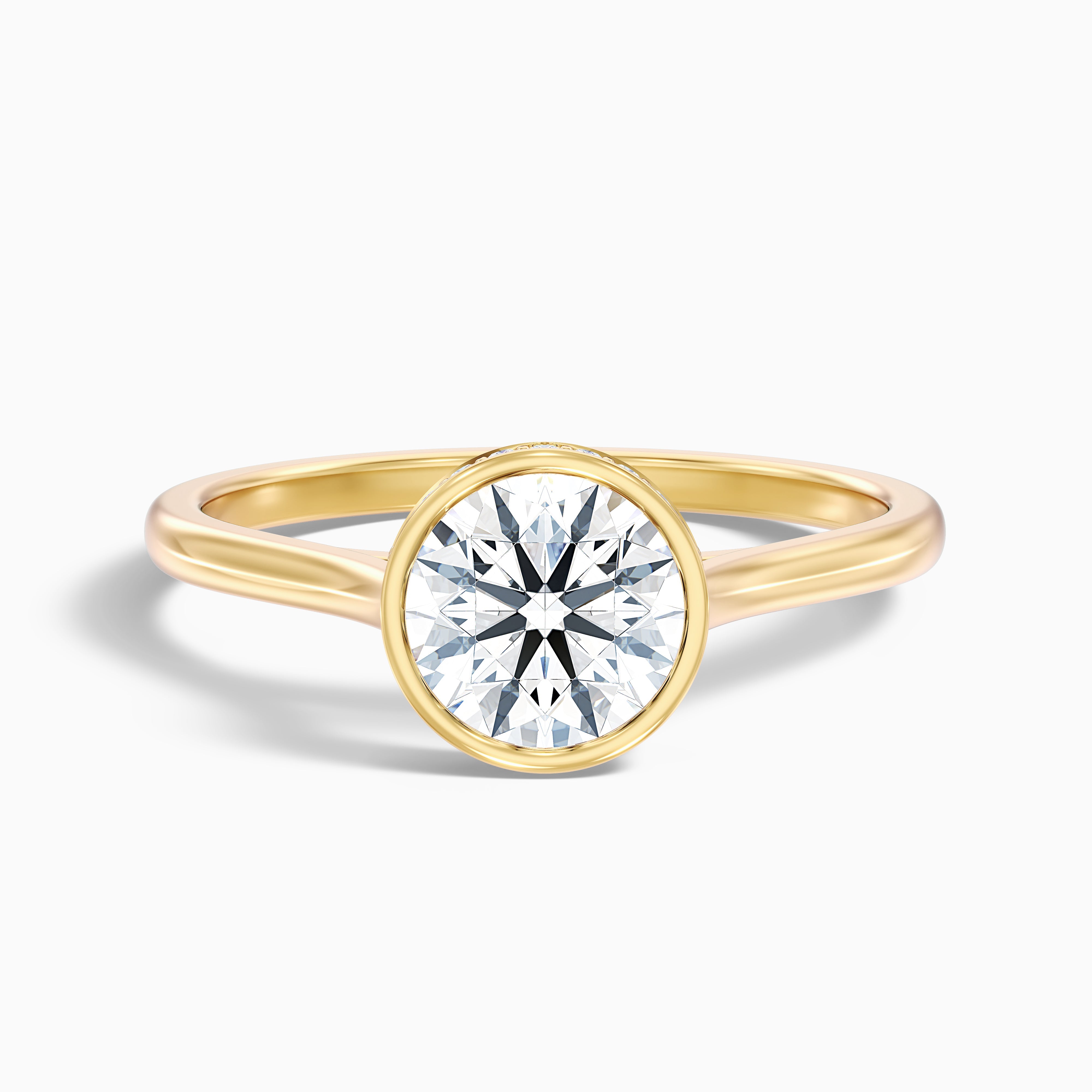 Claudia Round Bezel Set Moissanite Ring