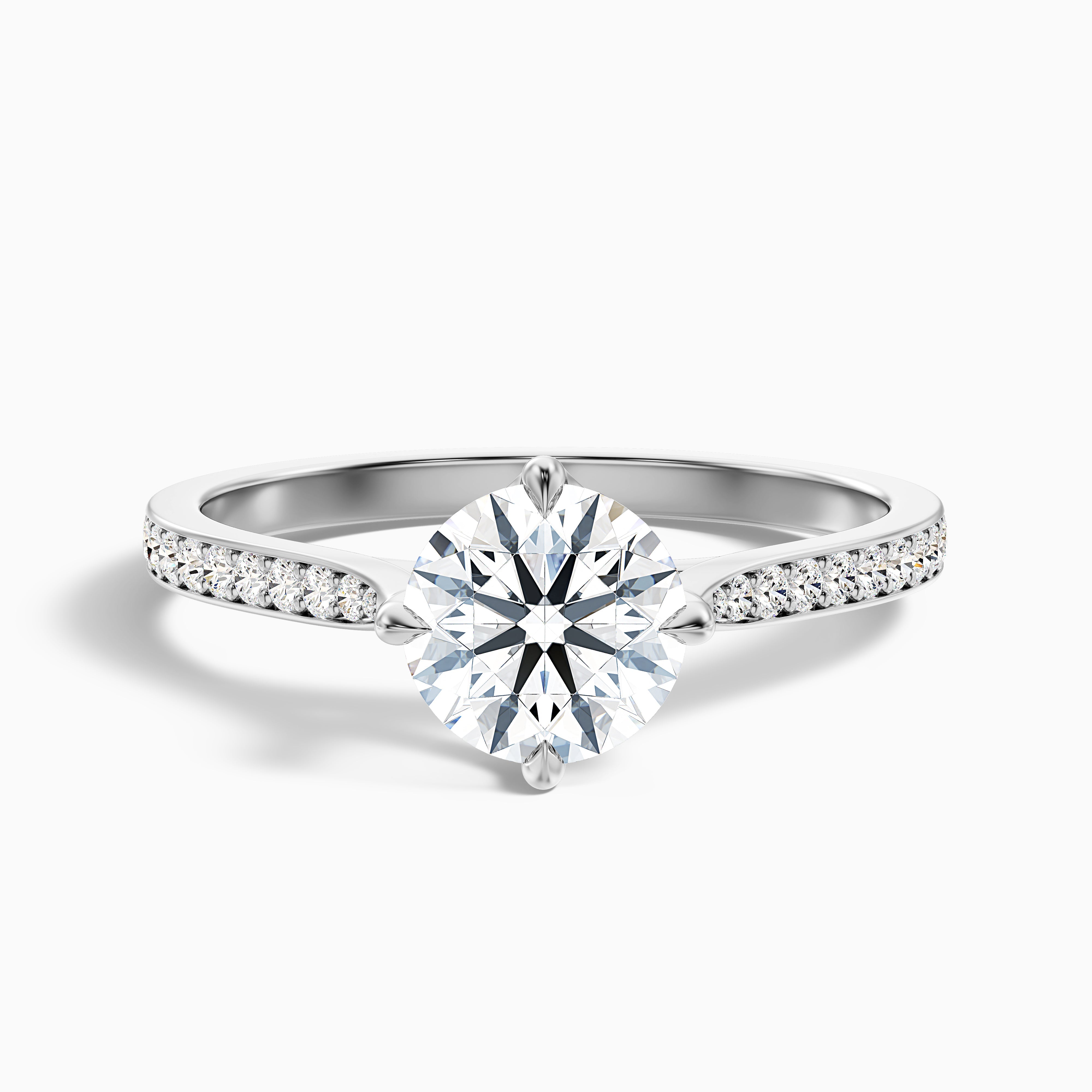 Cornelia Round Side Stone Channel Set Moissanite Ring