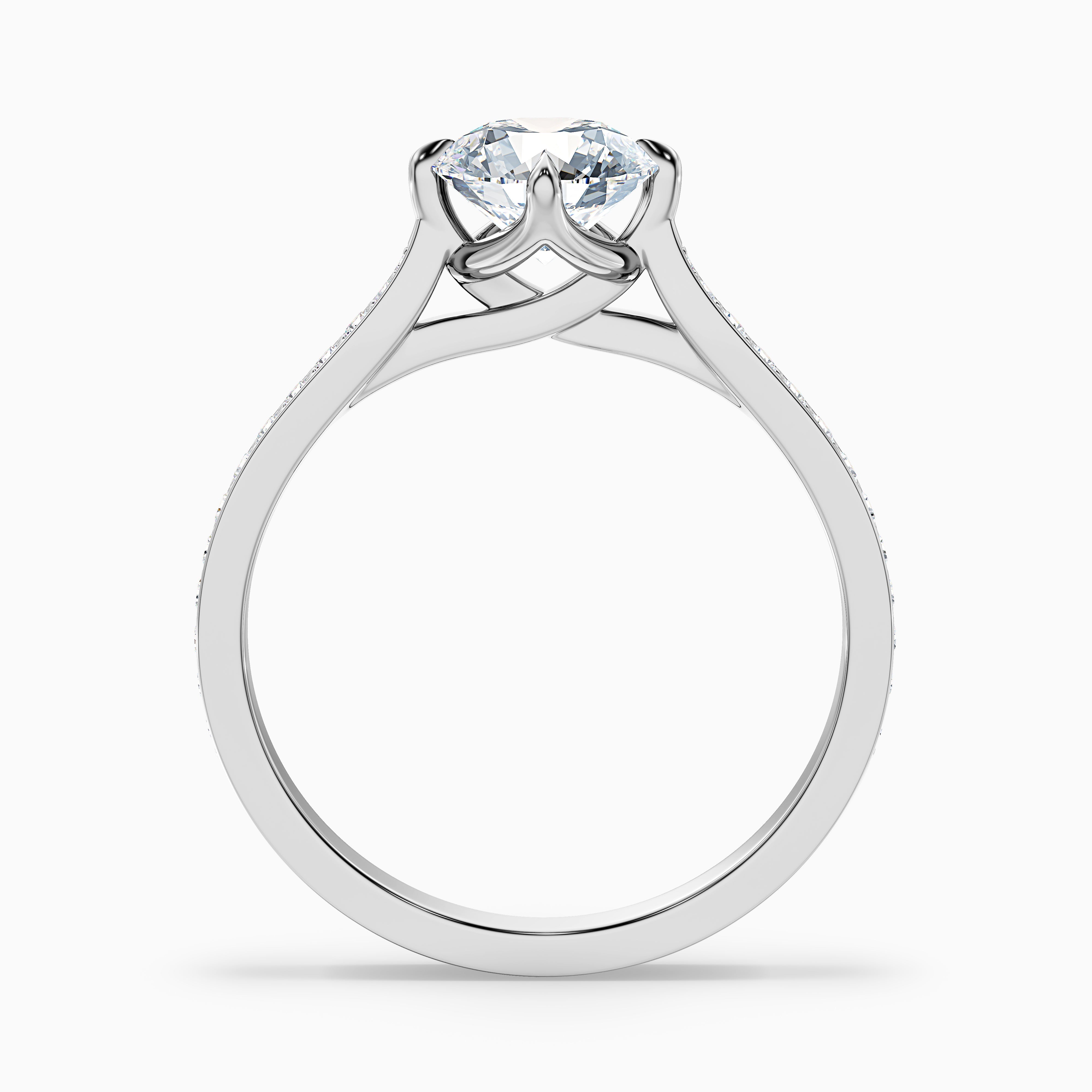 Cornelia Round Side Stone Channel Set Moissanite Ring
