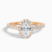 Danica Oval Pave Halo Moissanite Ring