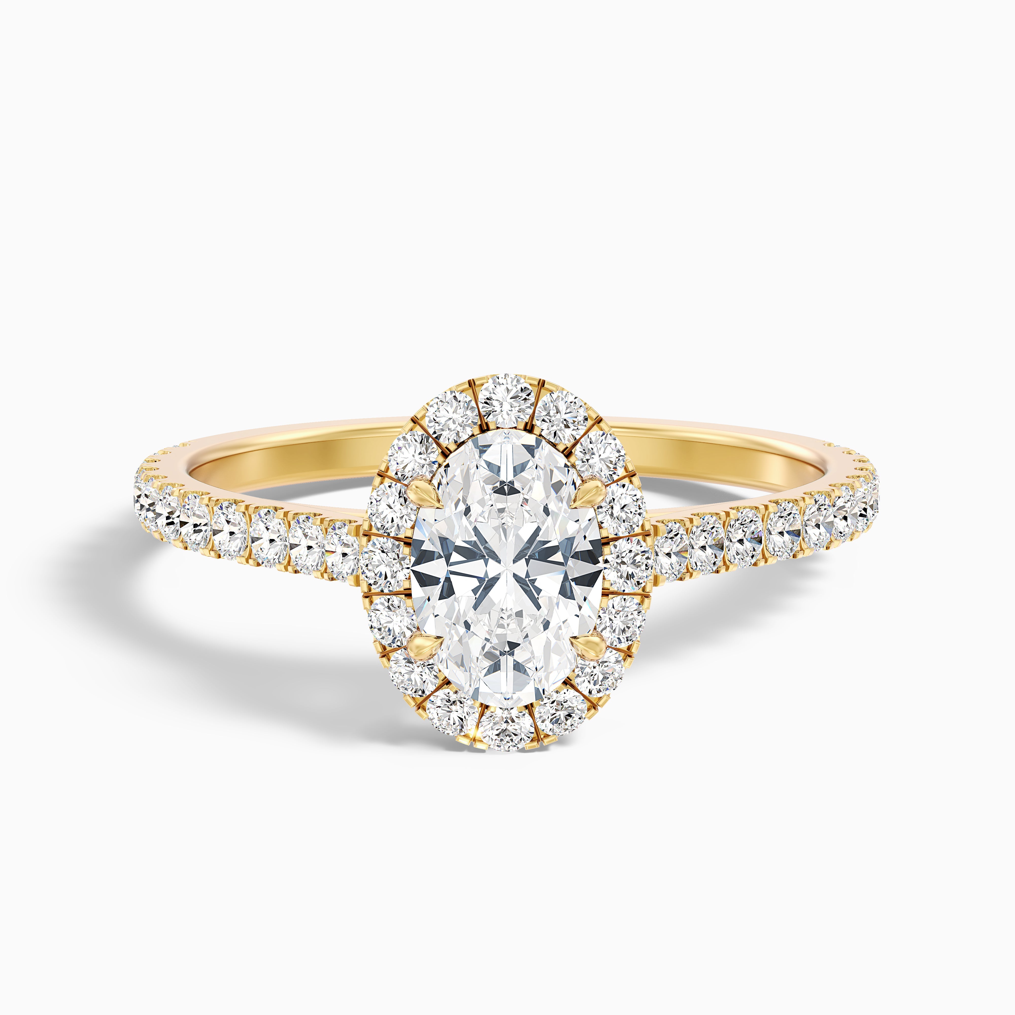 Danica Oval Pave Halo Lab Grown Diamond Ring