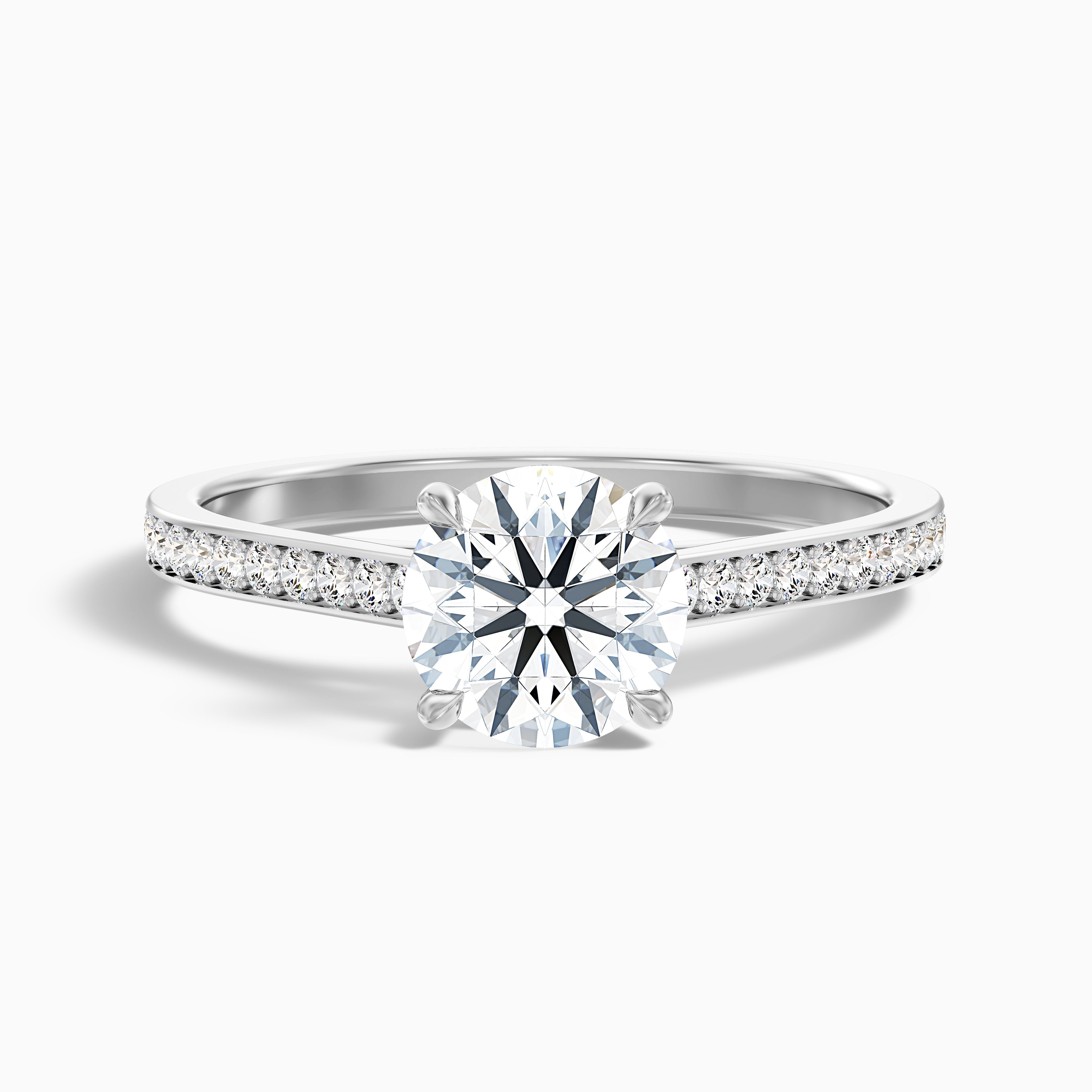 Darlene Round Side Stone Channel Set Moissanite Ring