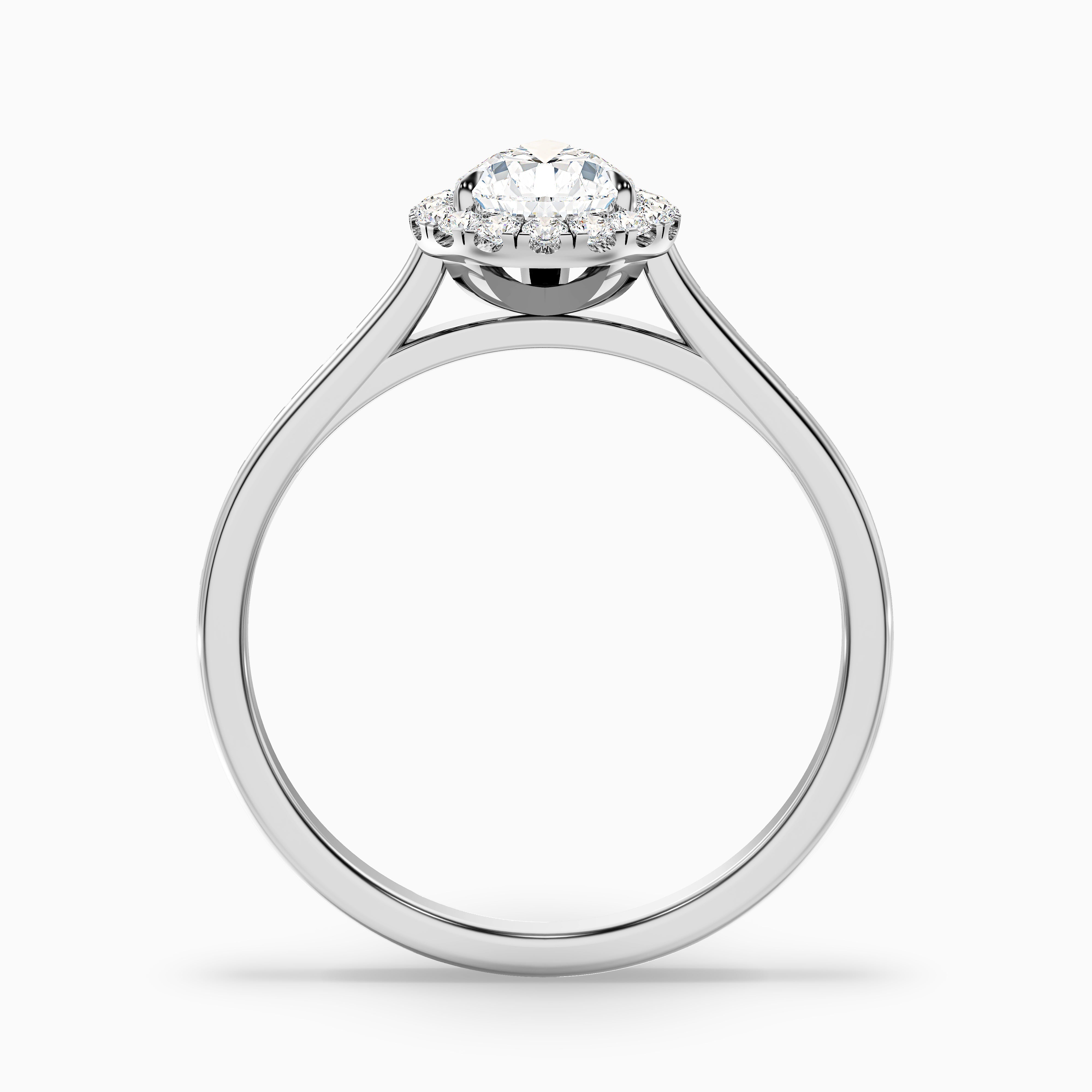 Delaney Pear Halo Moissanite Ring