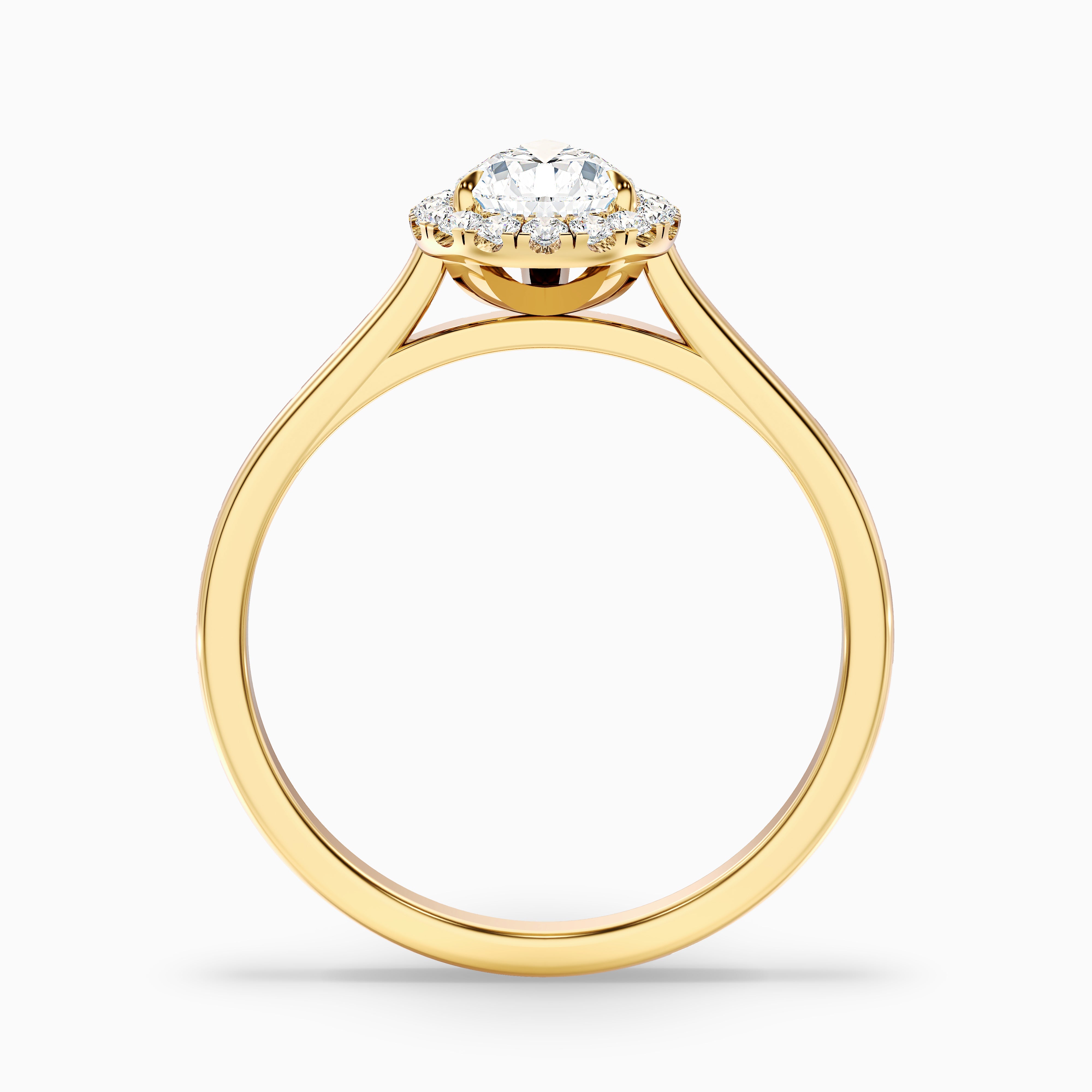 Delaney Pear Halo Moissanite Ring