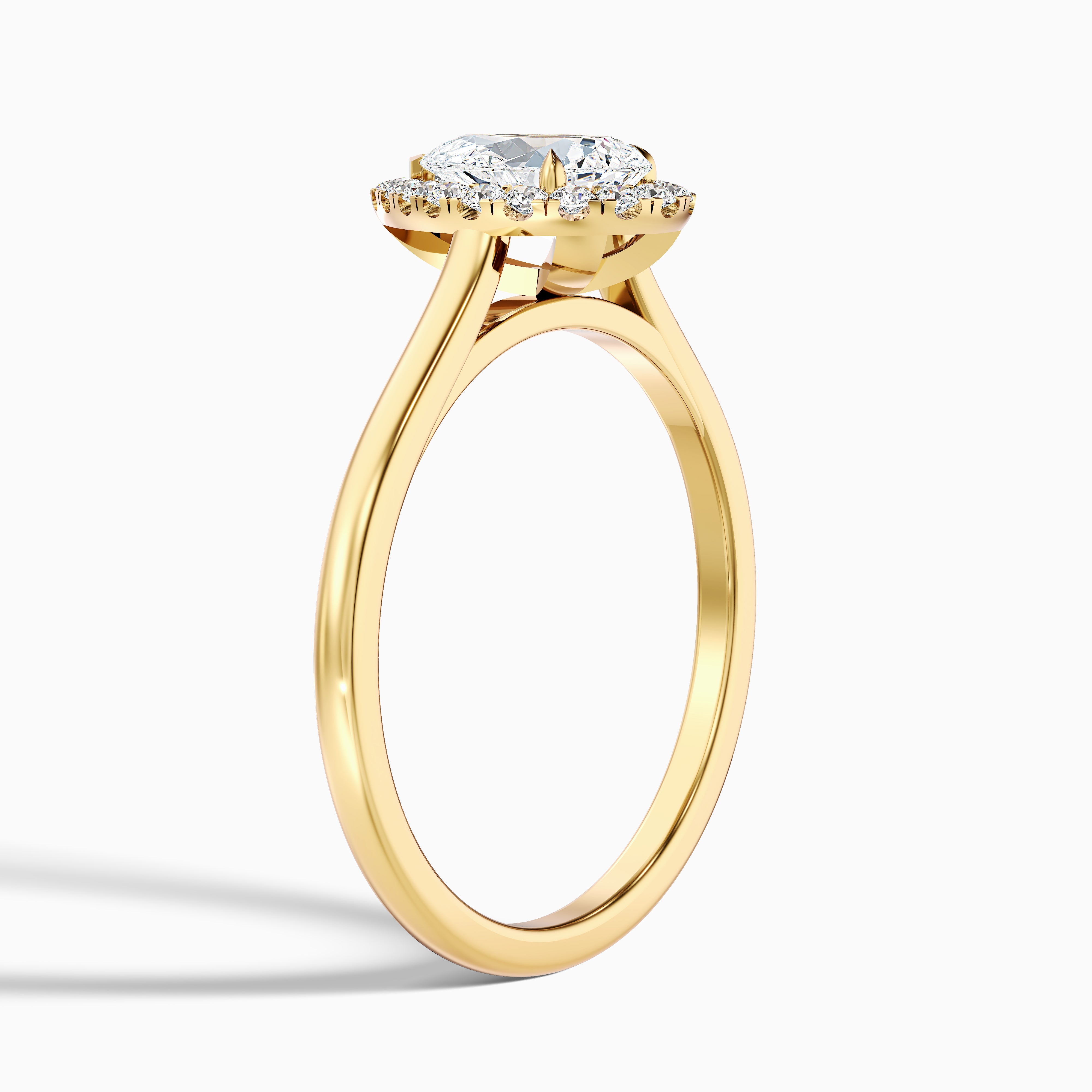 Delaney Pear Halo Moissanite Ring
