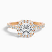 Destiny Cushion Pave Halo Moissanite Ring