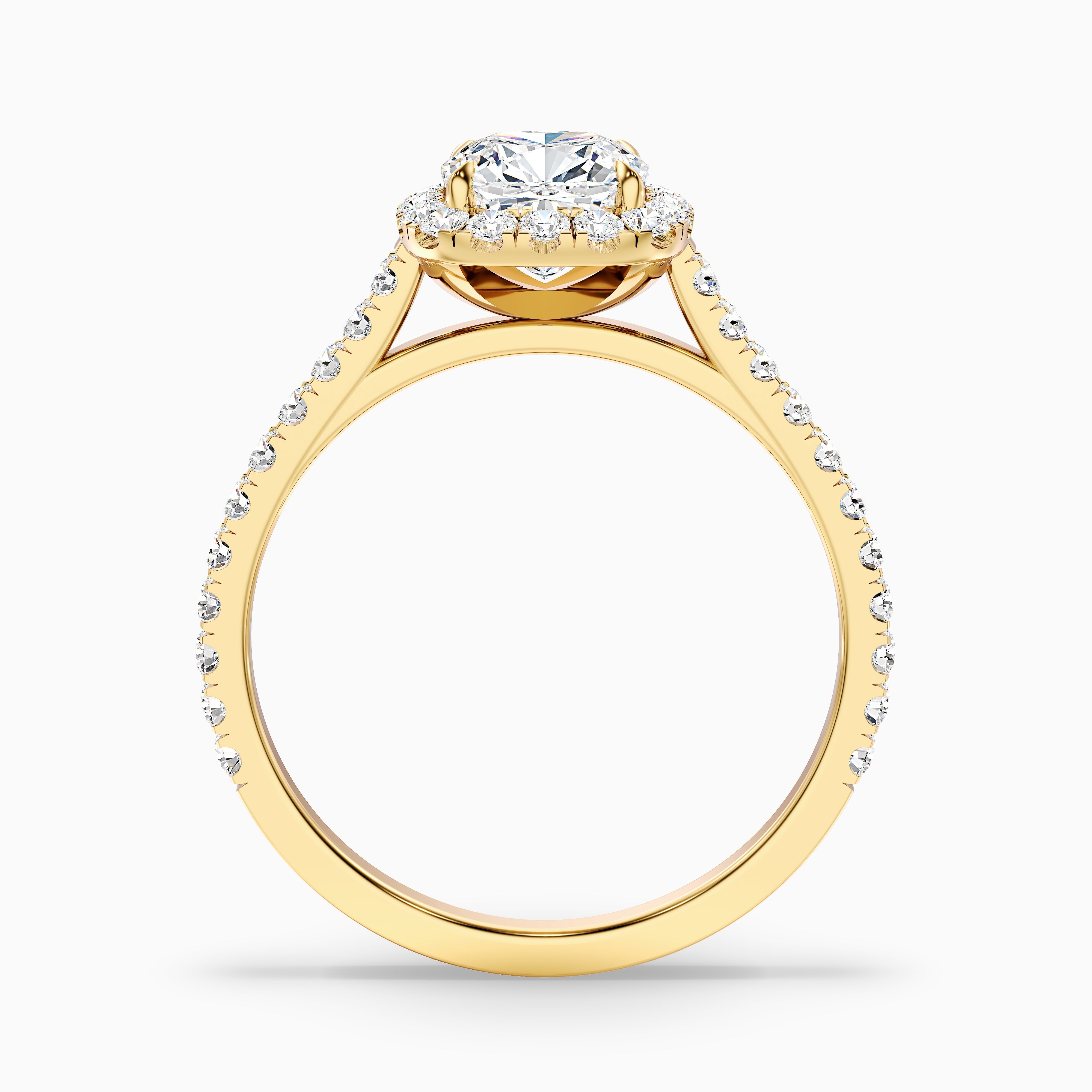 Destiny Cushion Pave Halo Moissanite Ring