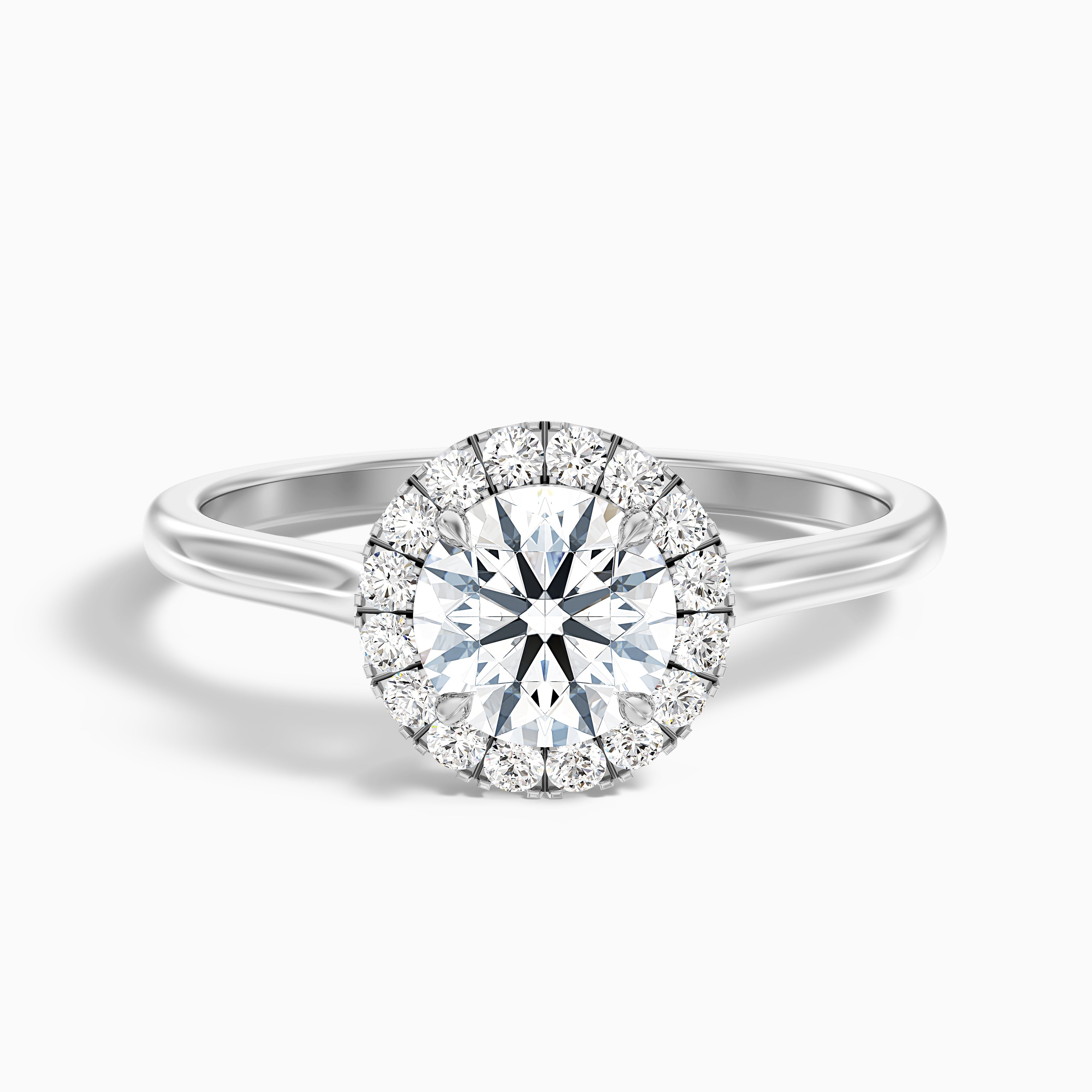 Elizabeth Round Halo Moissanite Promise Ring
