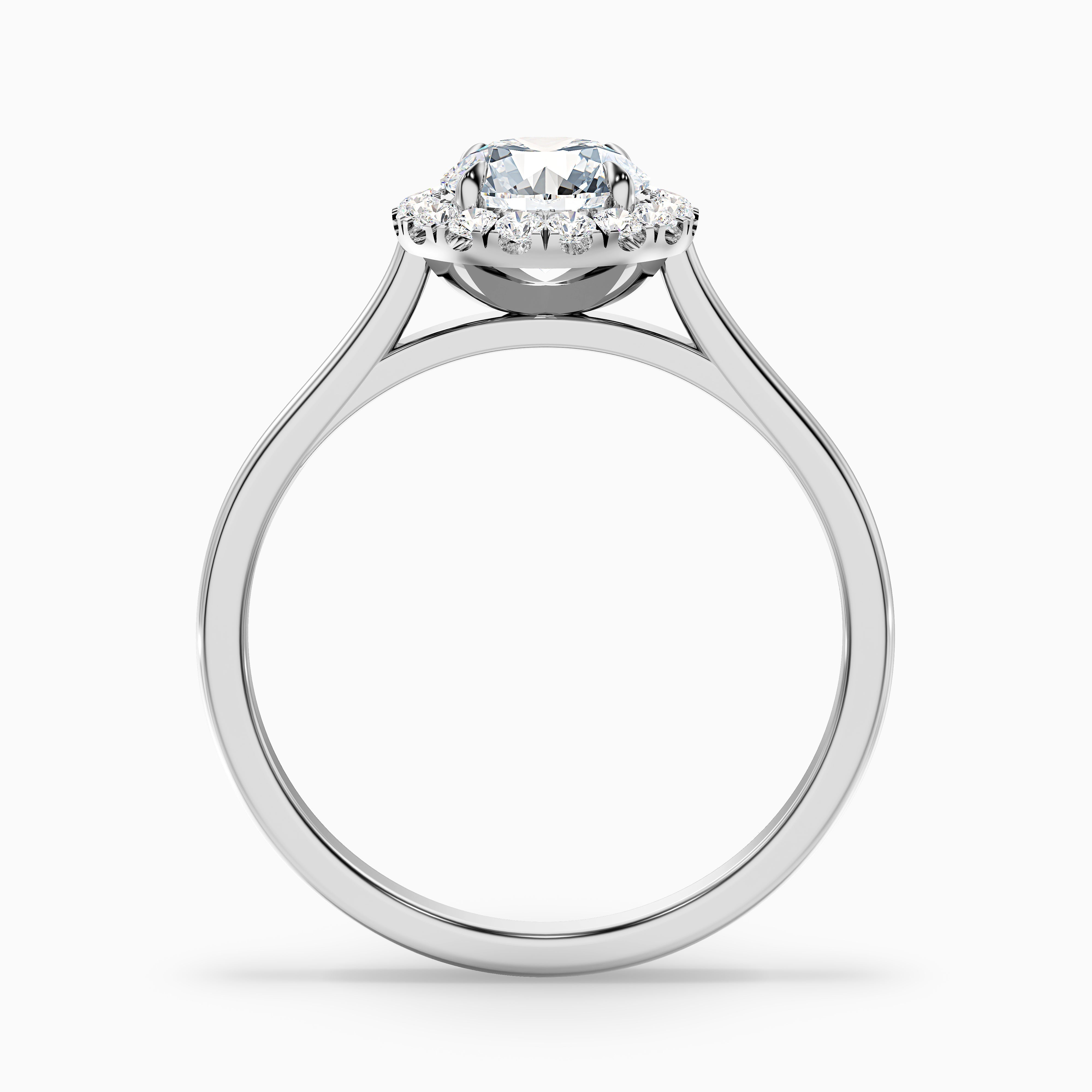 Elizabeth Round Halo Moissanite Promise Ring