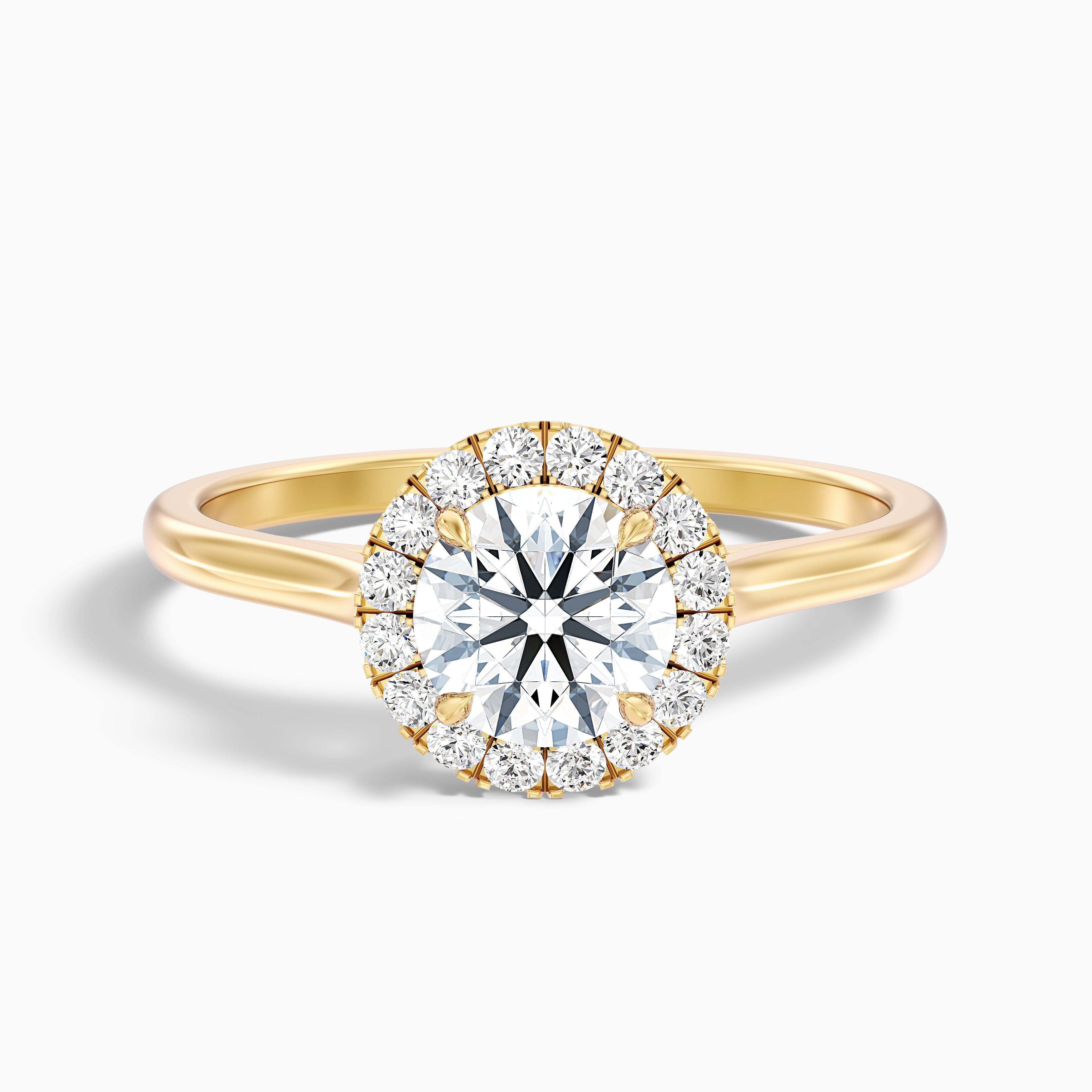 Elizabeth Round Halo Moissanite Promise Ring