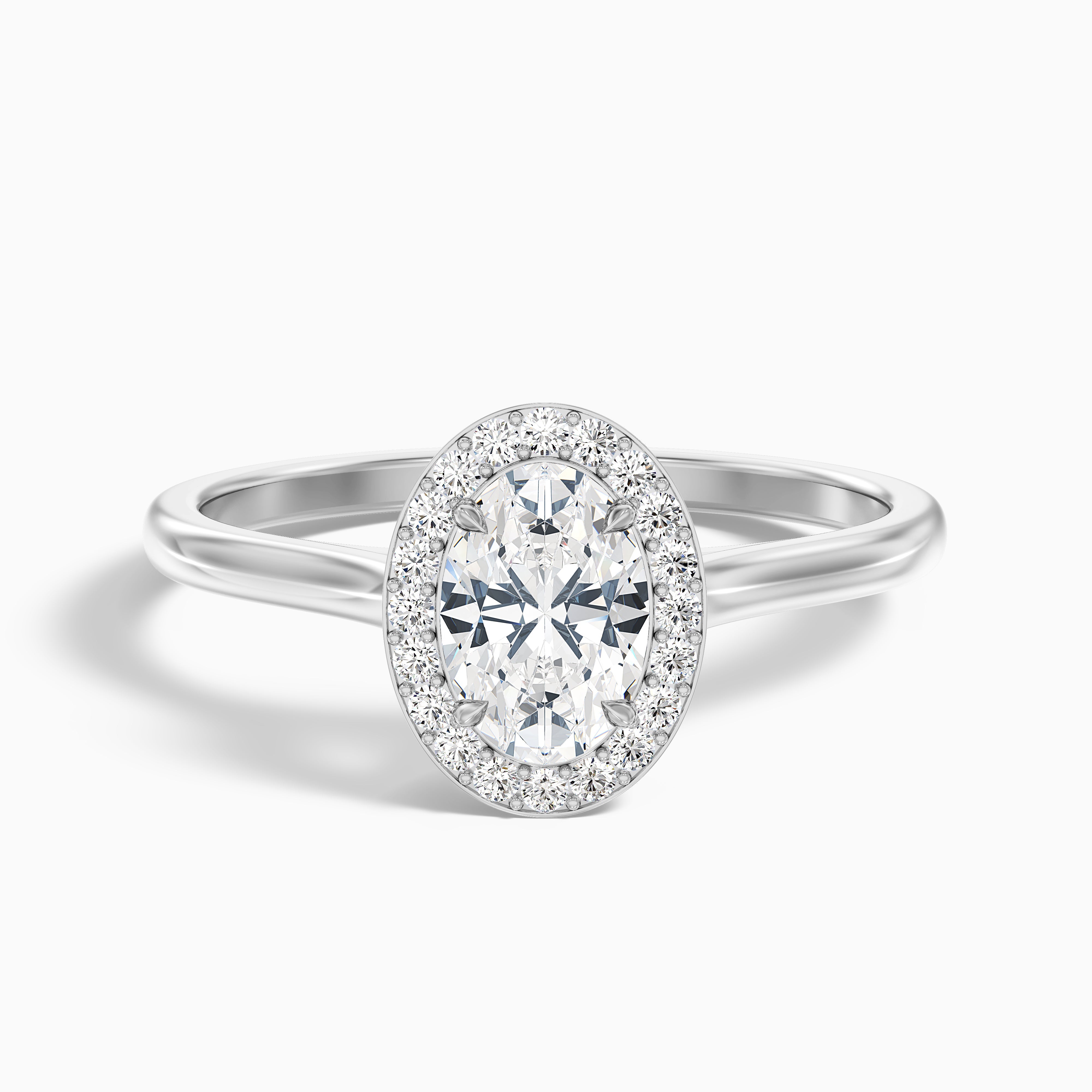 Emmaline Oval Halo Moissanite Engagement Ring