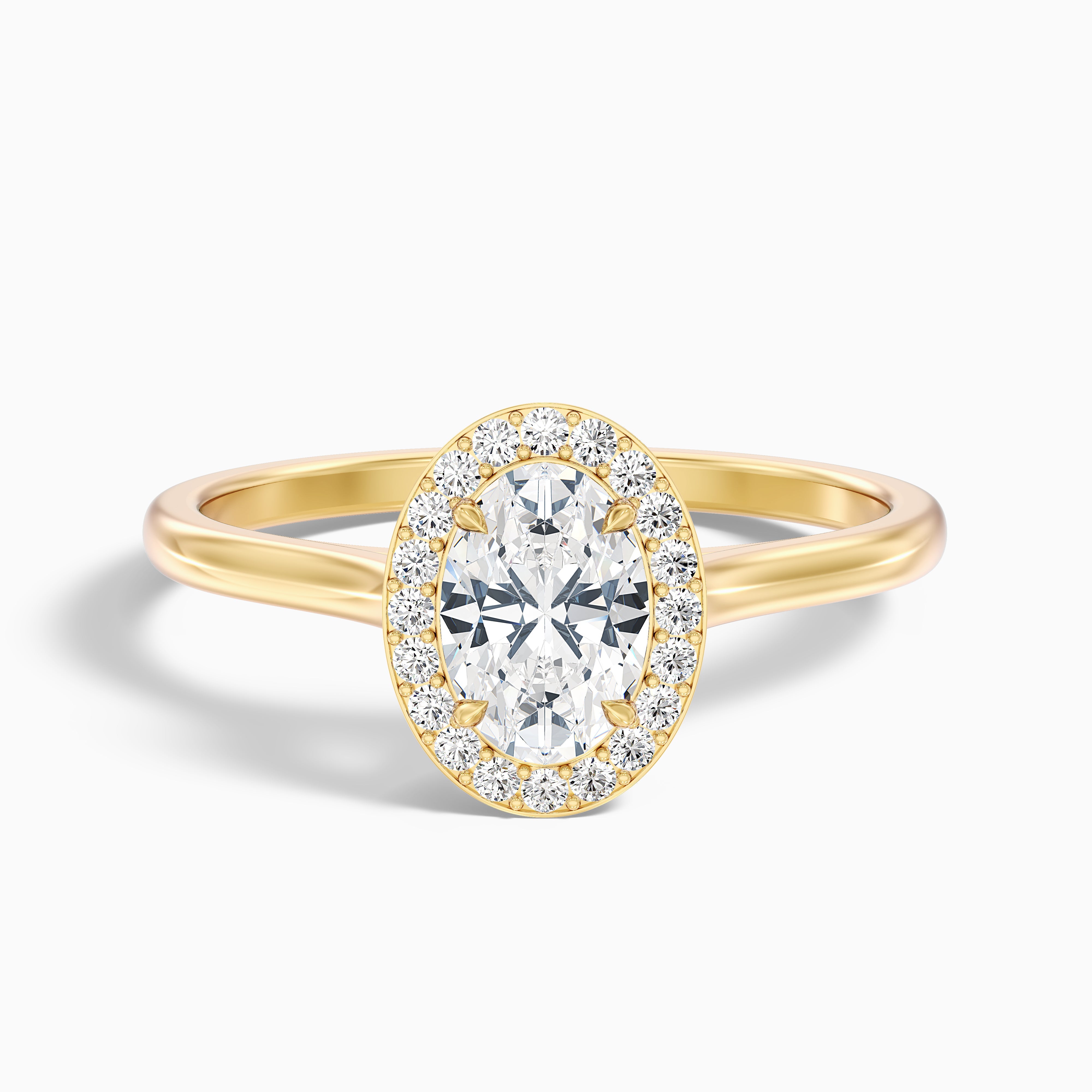 Emmaline Oval Halo Moissanite Engagement Ring