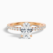 Evelina Oval Hidden Halo Moissanite Ring