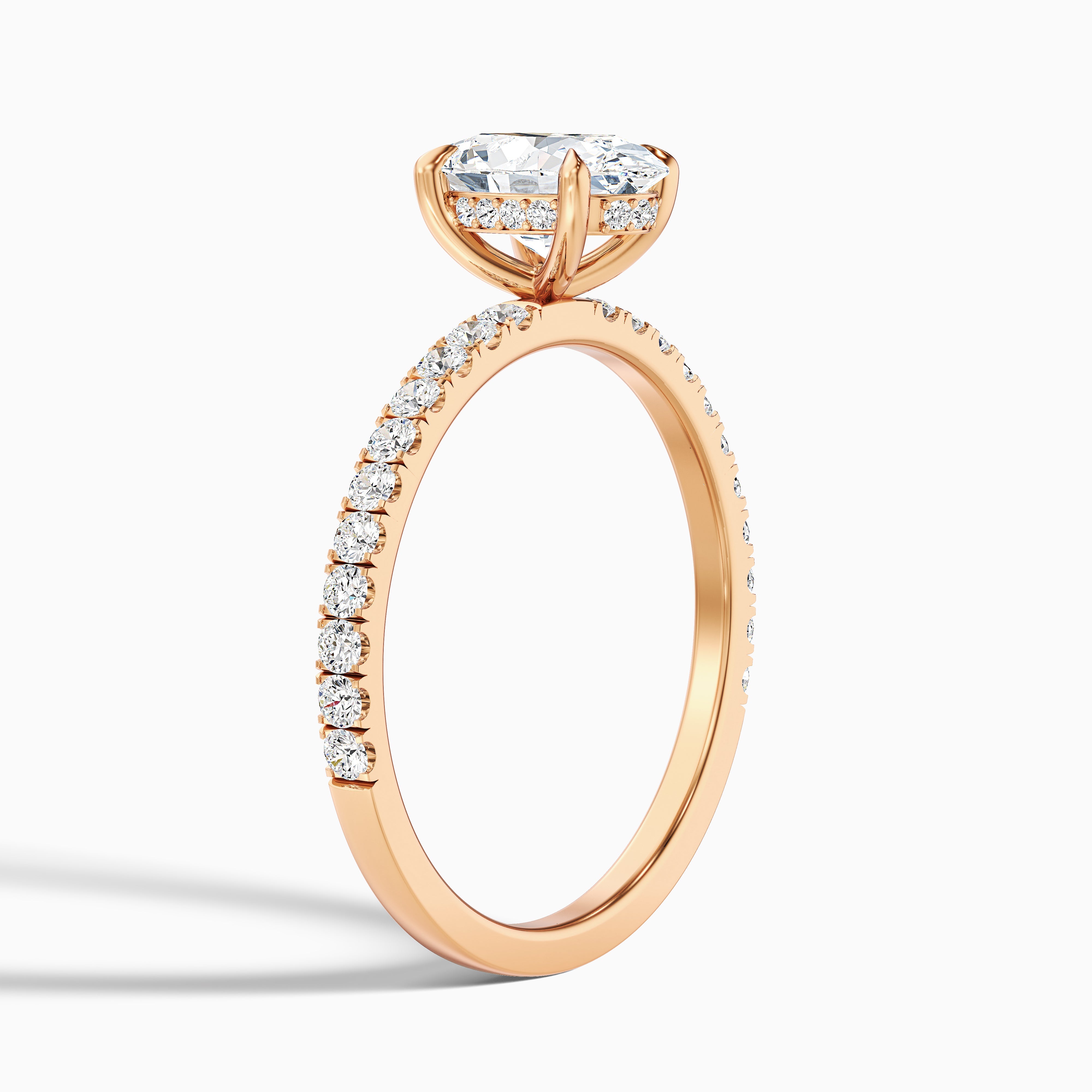 Evelina Oval Hidden Halo Moissanite Ring