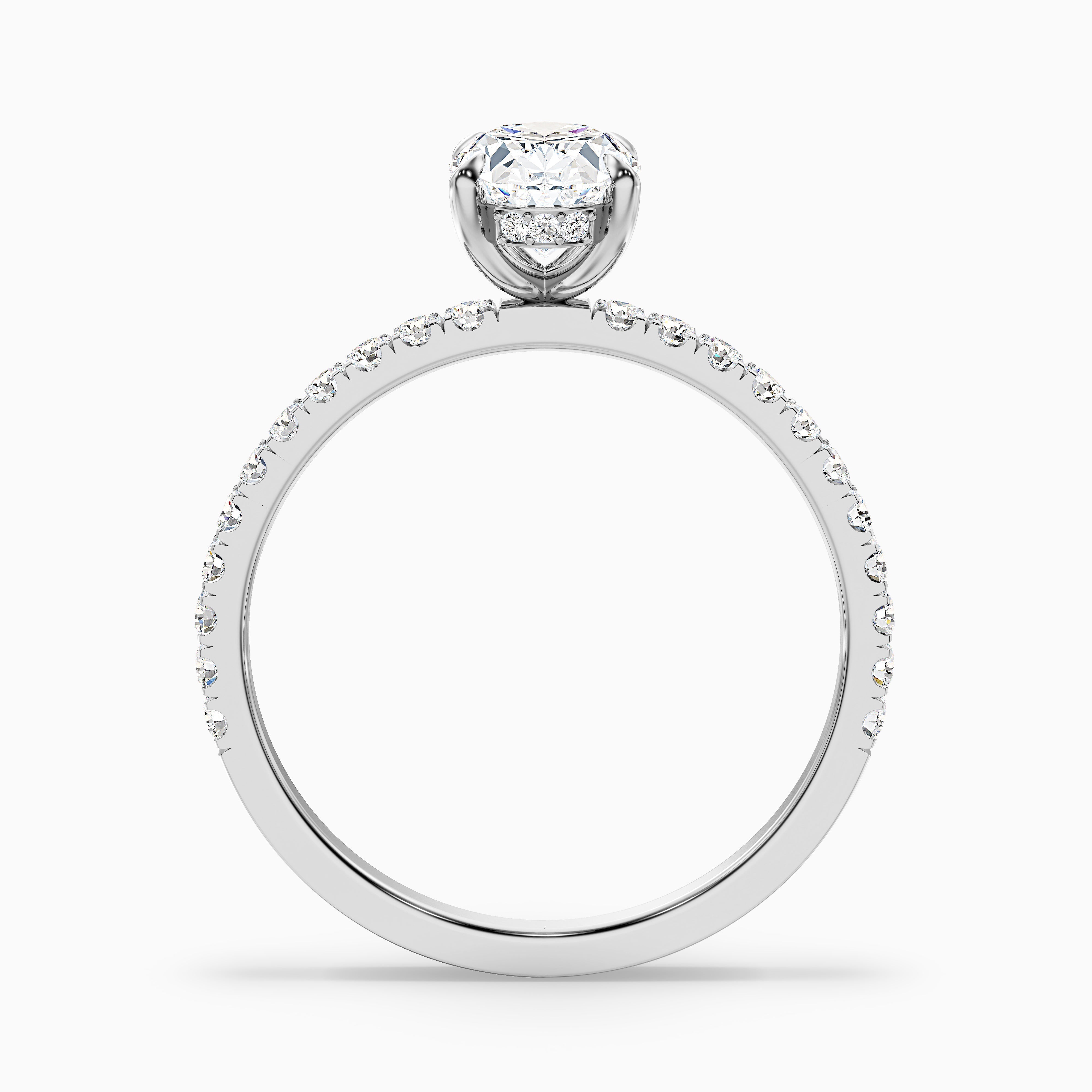 Evelina Oval Hidden Halo Moissanite Ring