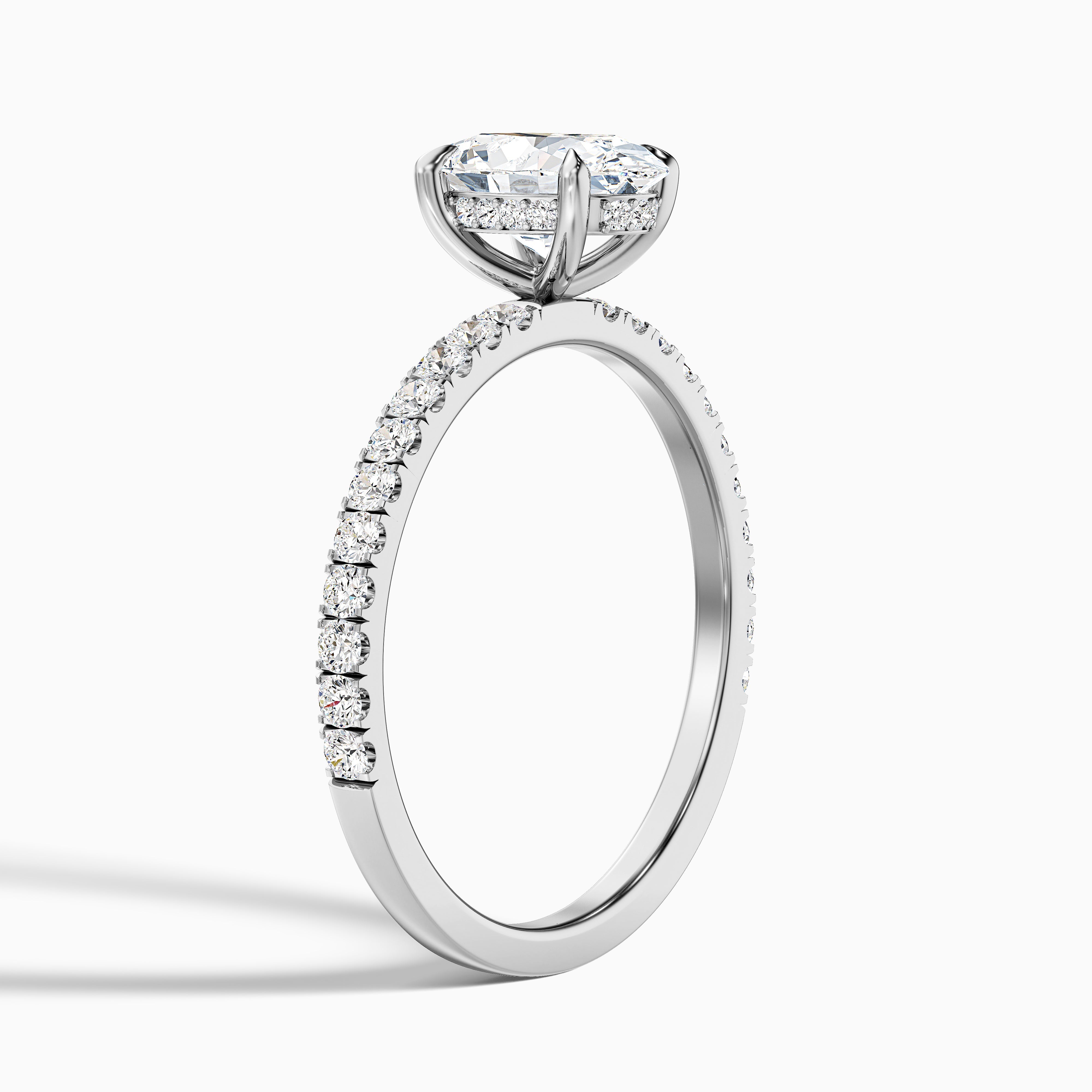 Evelina Oval Hidden Halo Moissanite Ring