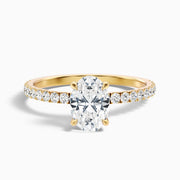 Evelina Oval Hidden Halo Lab Grown Diamond Ring