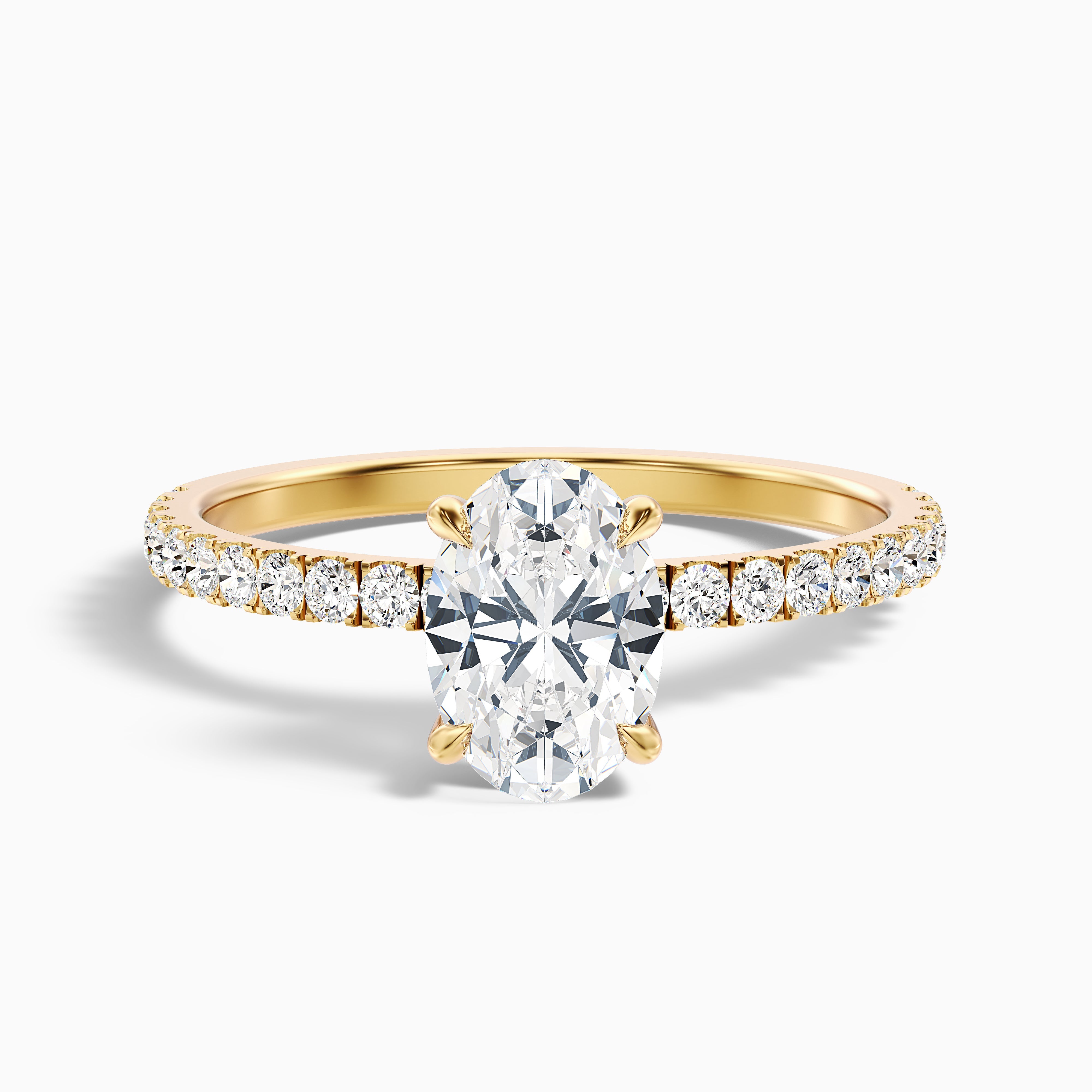 Evelina Oval Hidden Halo Moissanite Ring