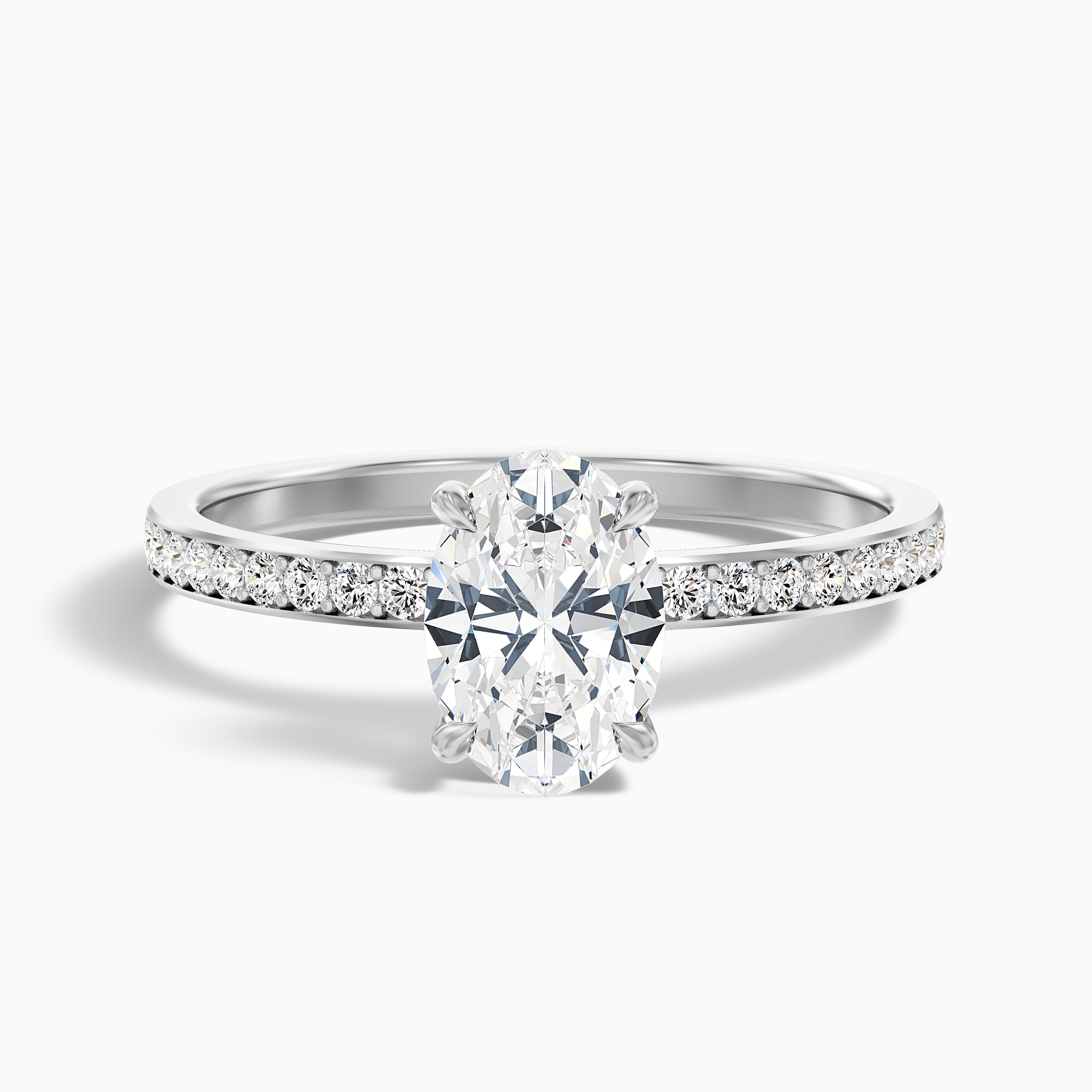 Felicia Oval Hidden Halo Channel Set Moissanite Ring