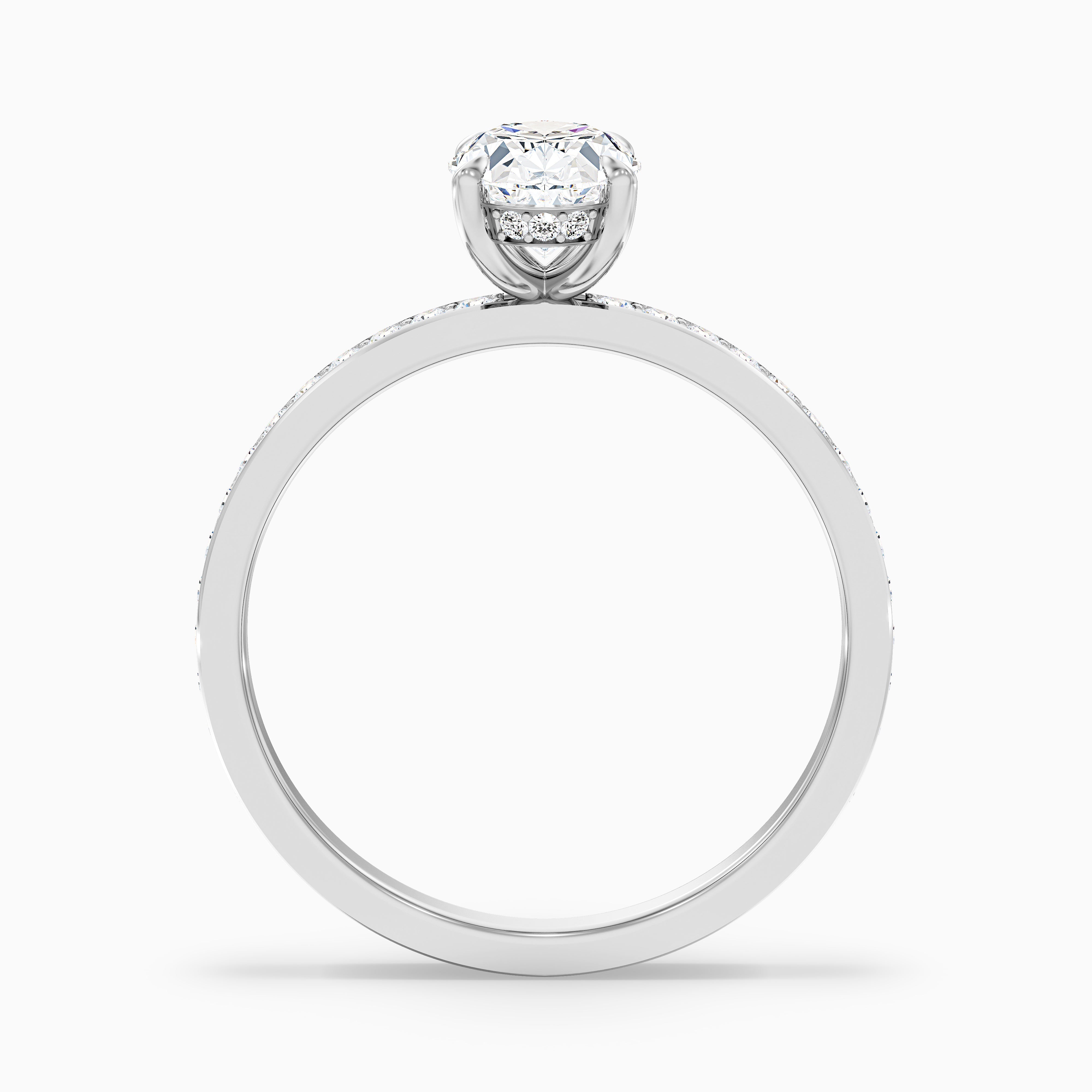 Felicia Oval Hidden Halo Channel Set Moissanite Ring