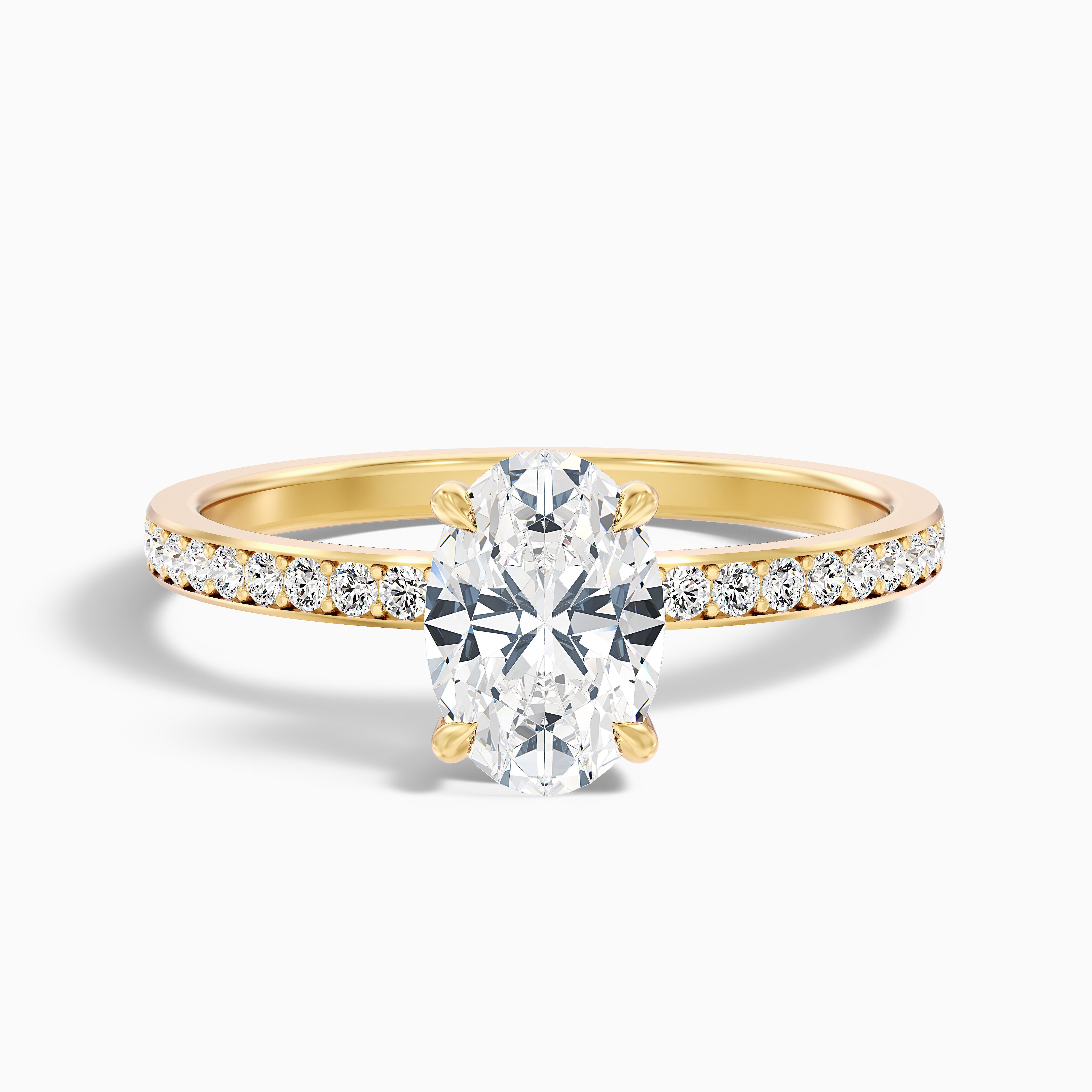 Felicia Oval Hidden Halo Channel Set Moissanite Ring