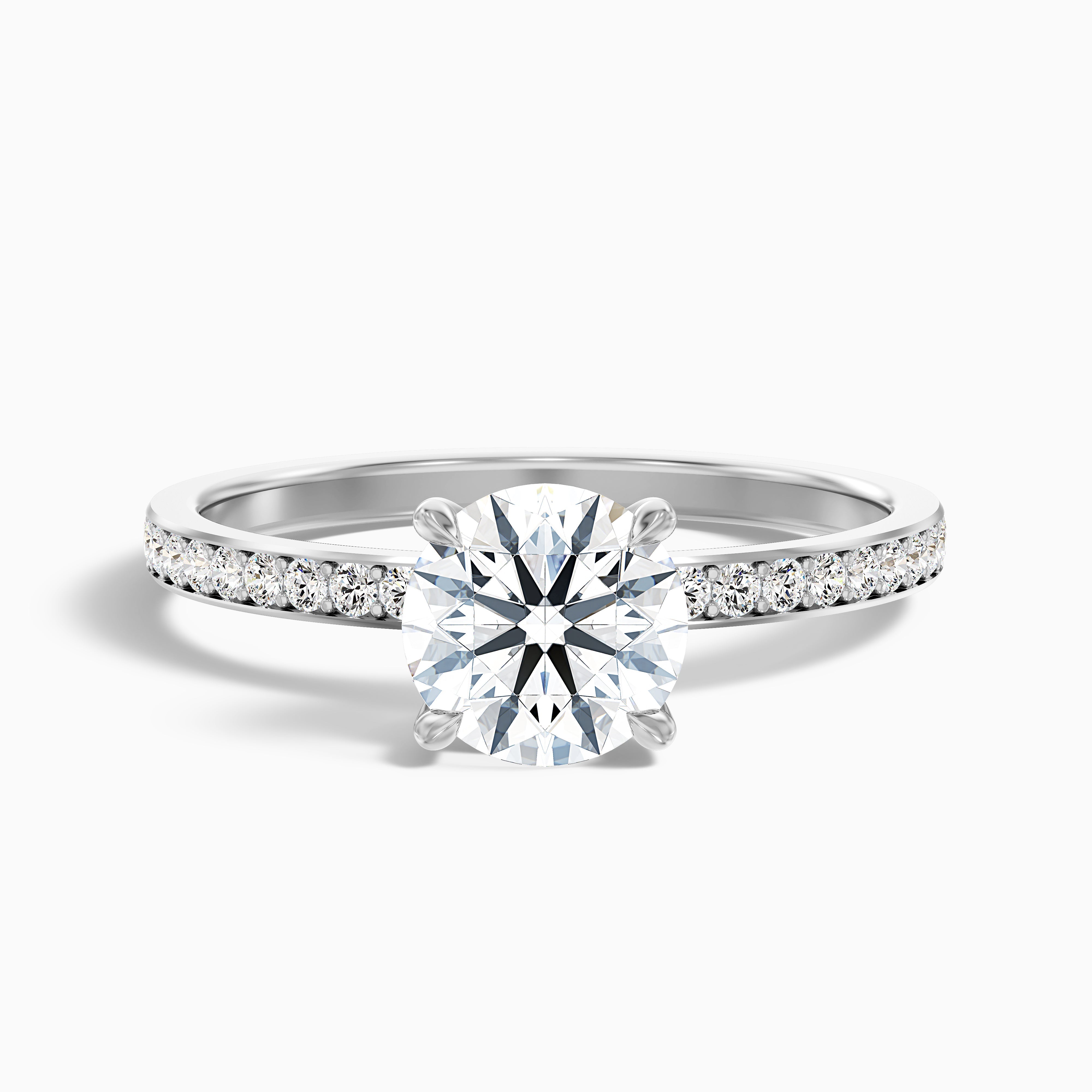 Florence Round Hidden Halo Channel Set Lab Grown Diamond Ring