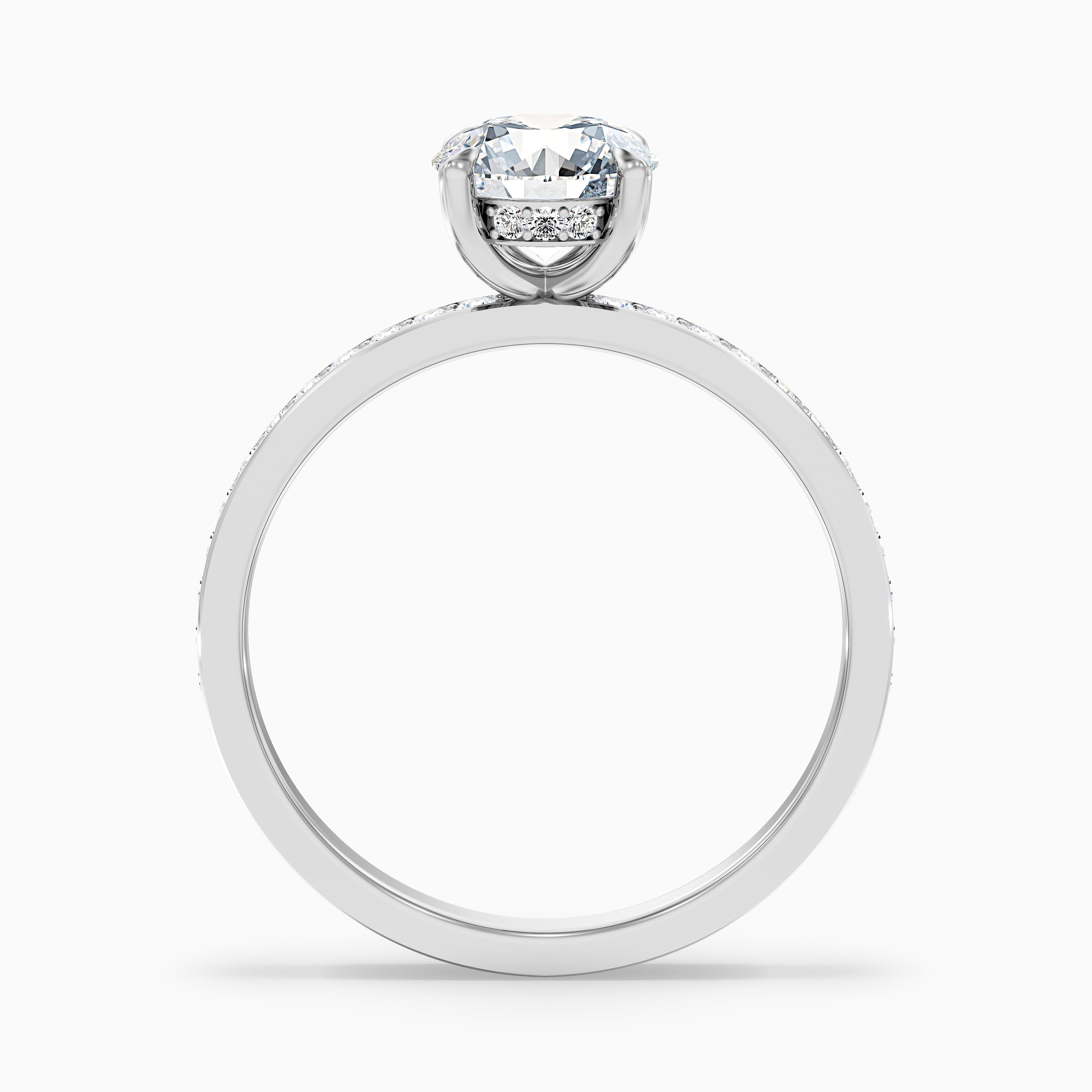 Florence Round Hidden Halo Channel Set Moissanite Ring