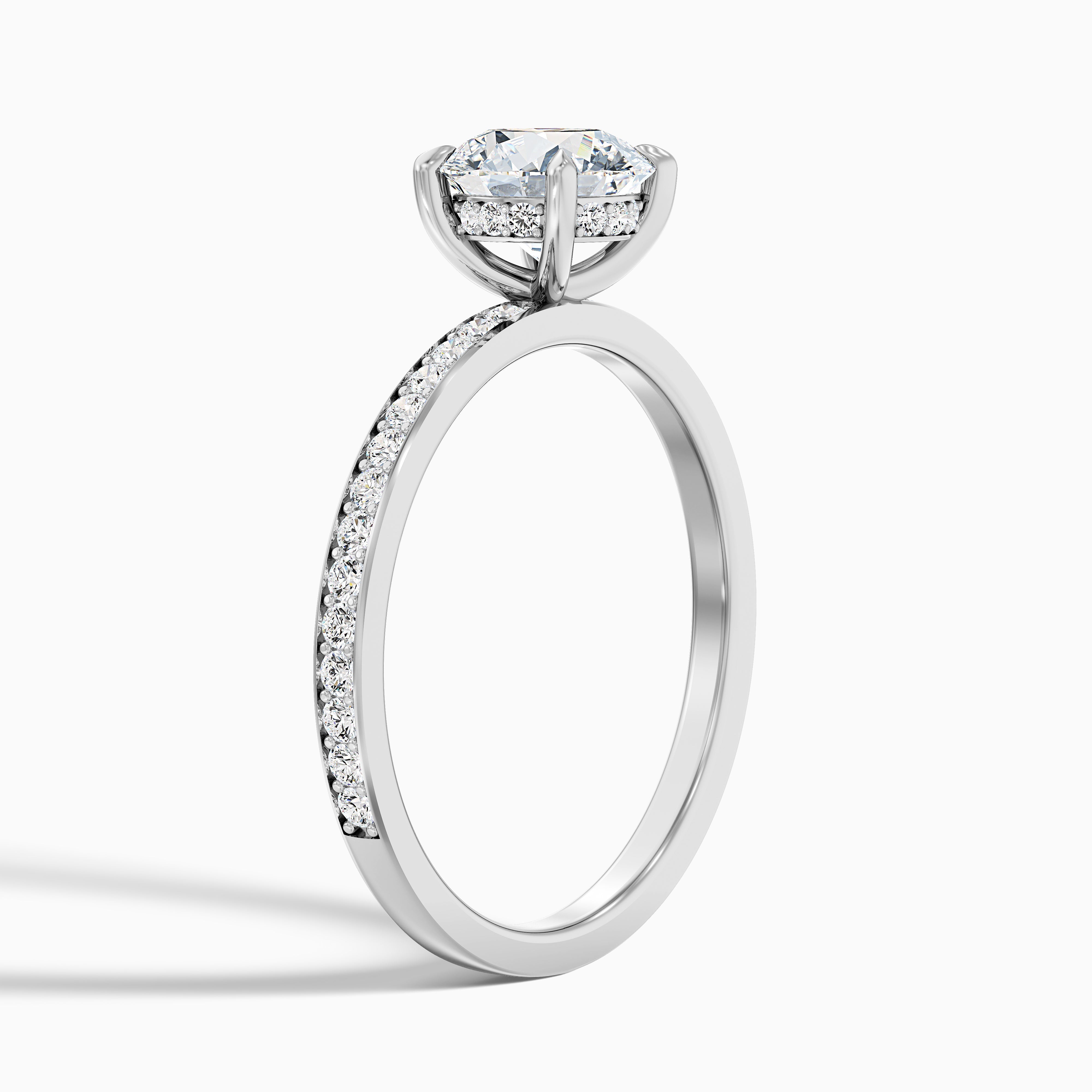 Florence Round Hidden Halo Channel Set Moissanite Ring