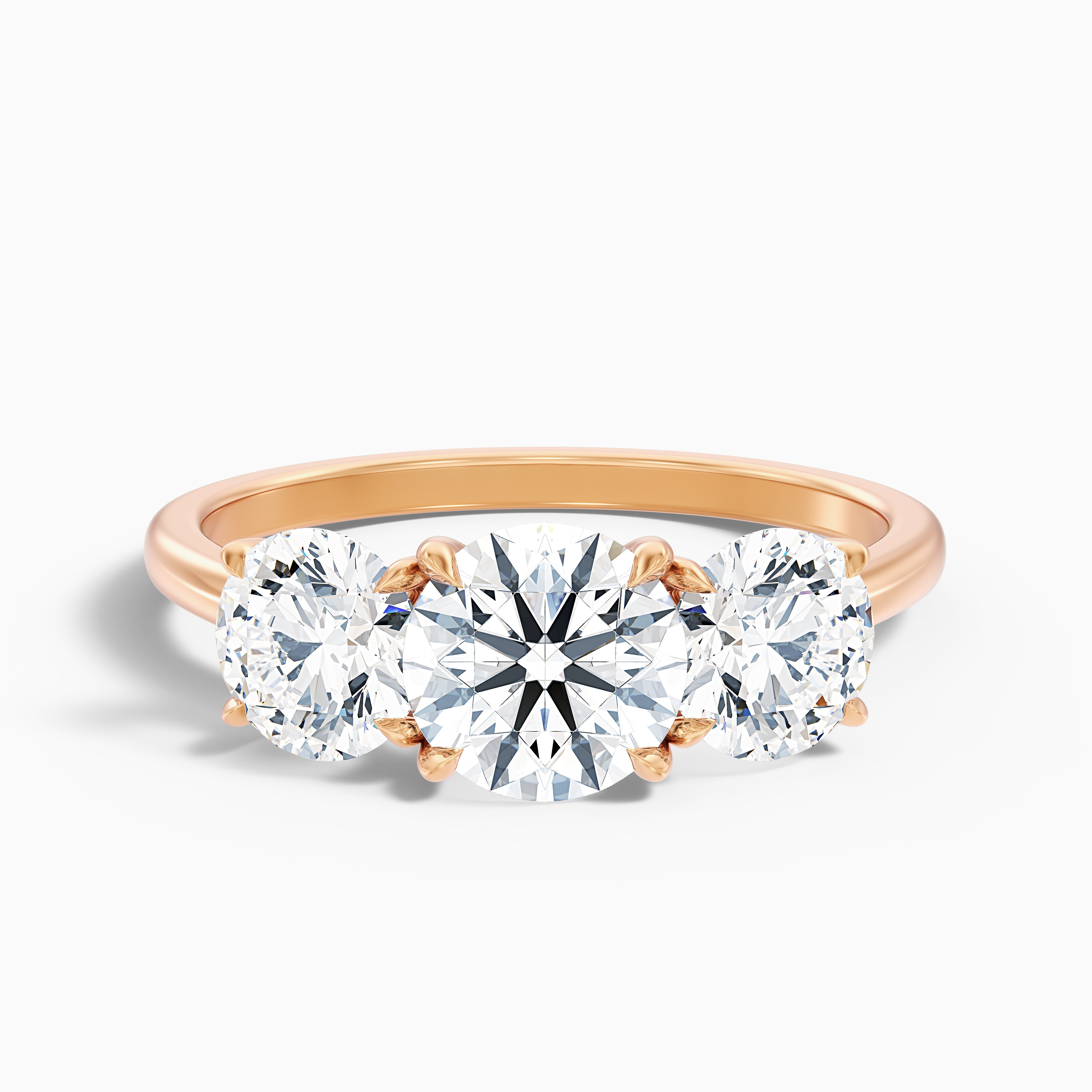 Hannah Round Three Stone Engagement Ring