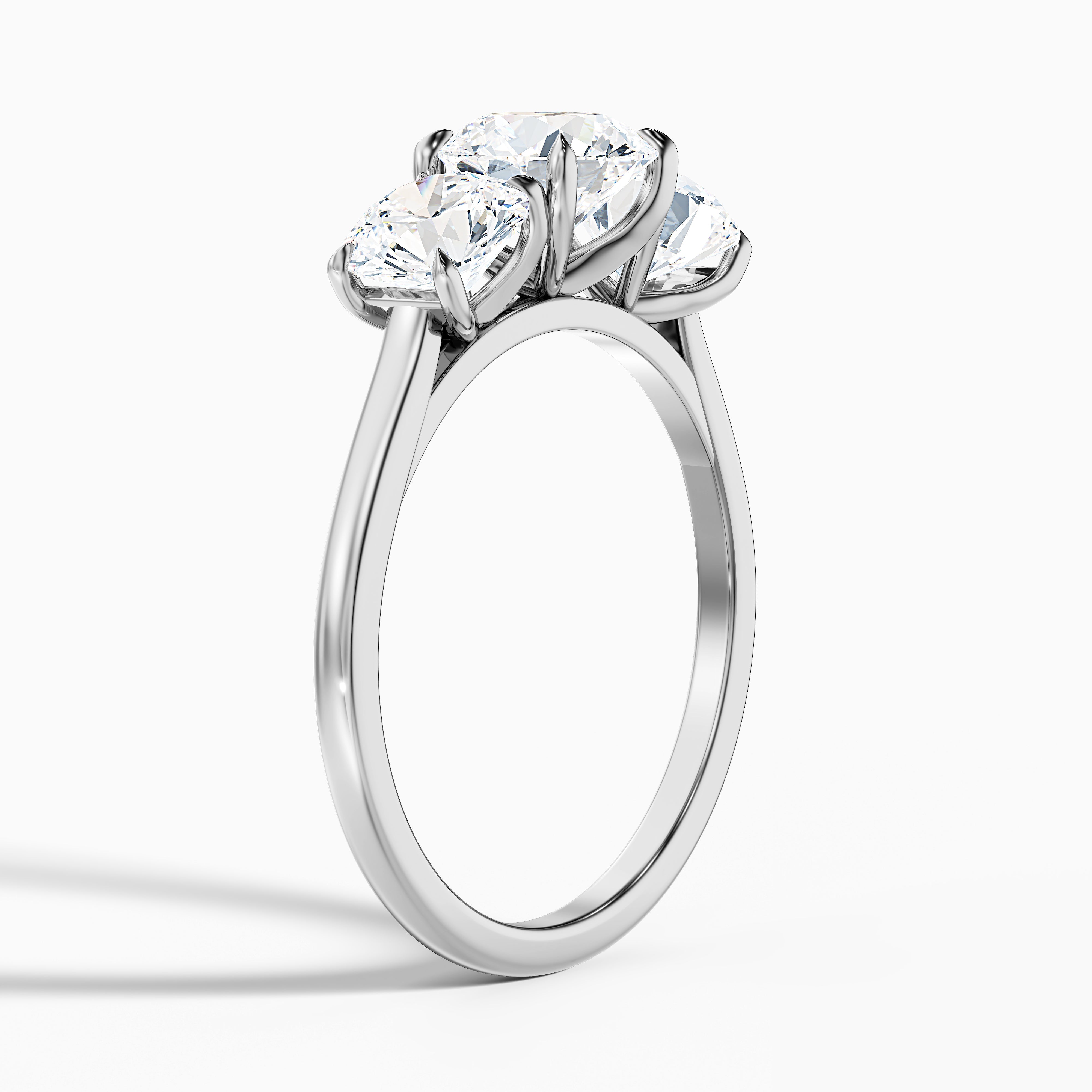 Hannah Round Three Stone Moissanite Engagement Ring