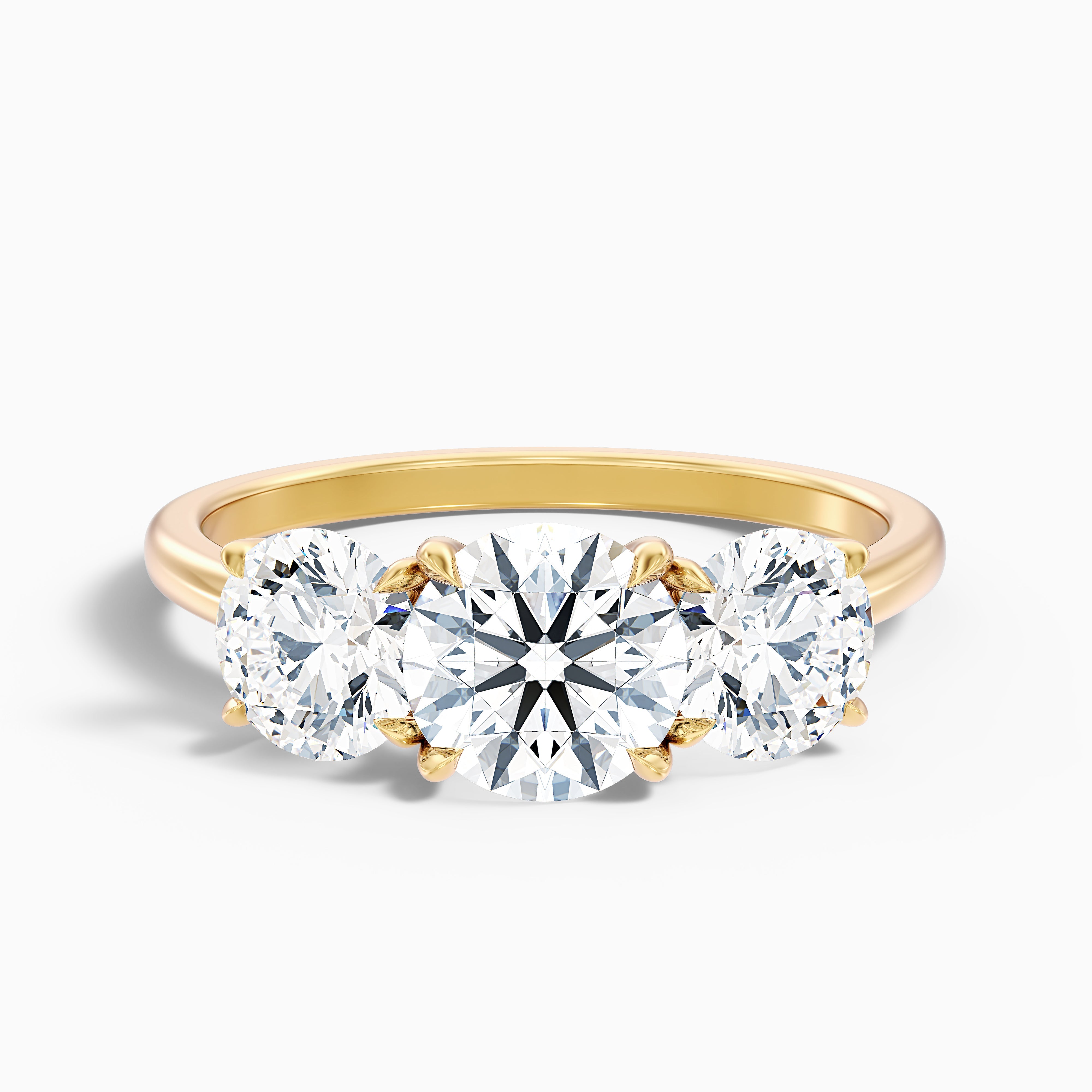 Hannah Round Three Stone Lab Grown Diamond Engagement Ring