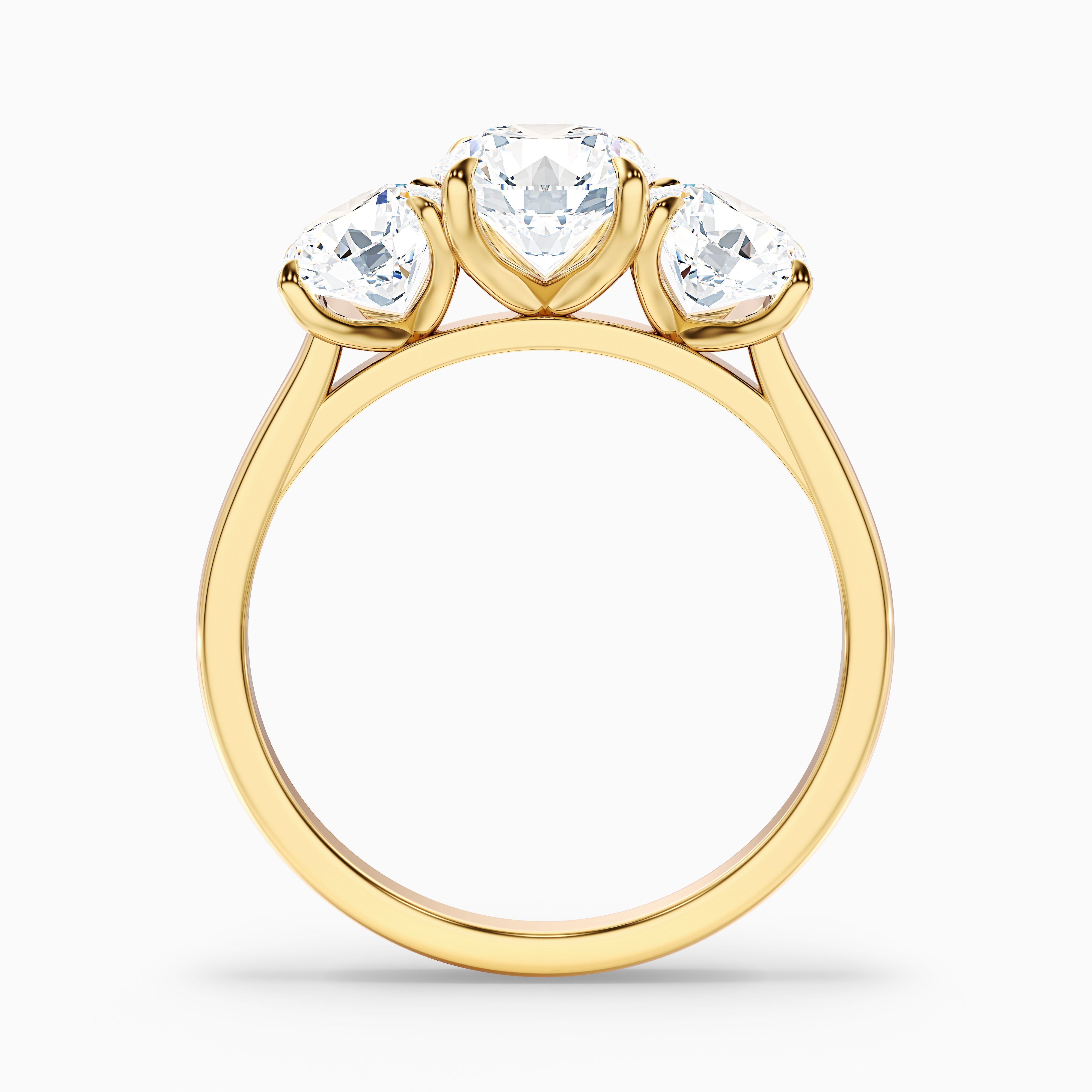 Hannah Round Three Stone Moissanite Engagement Ring