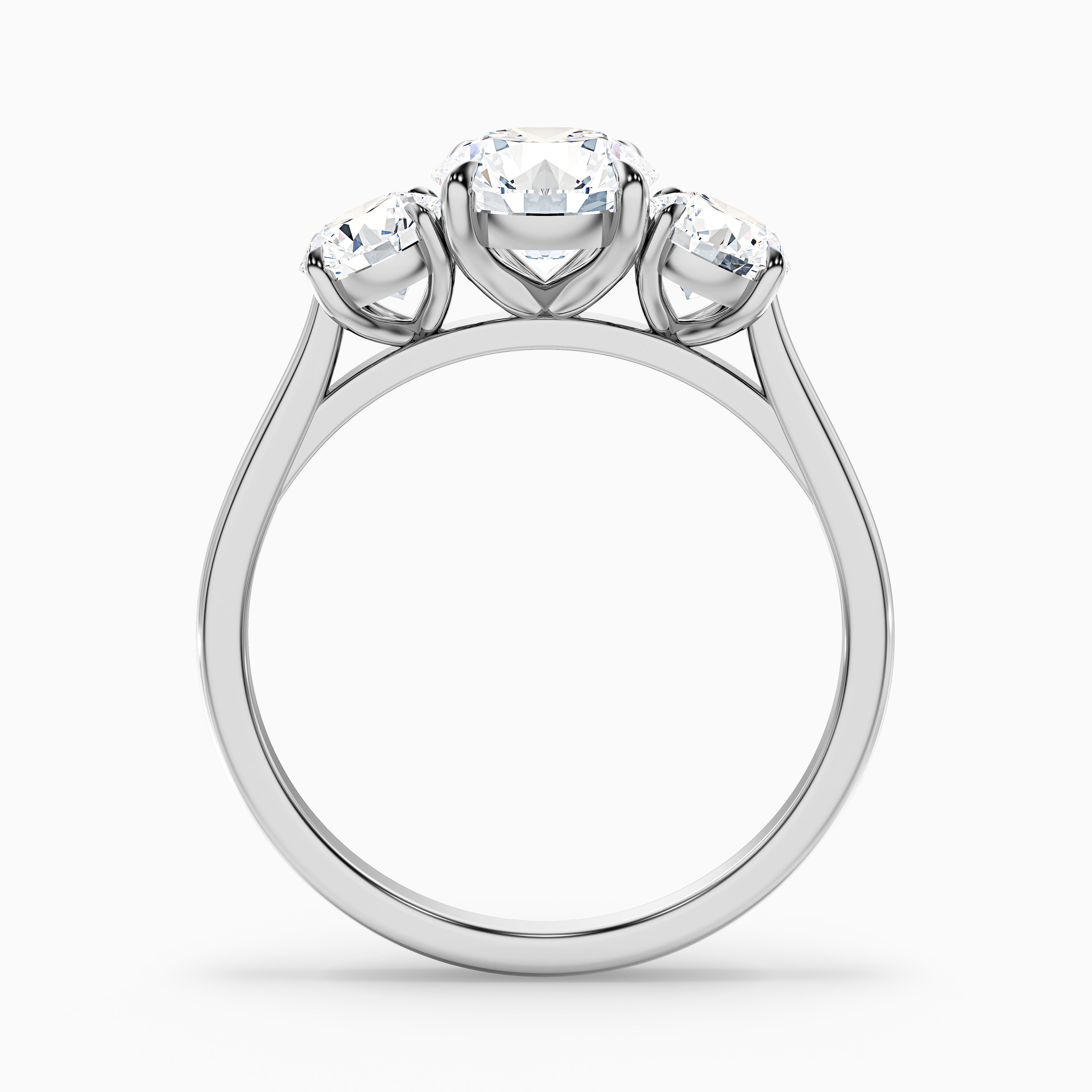 Harmony Round Three Stone Moissanite Ring