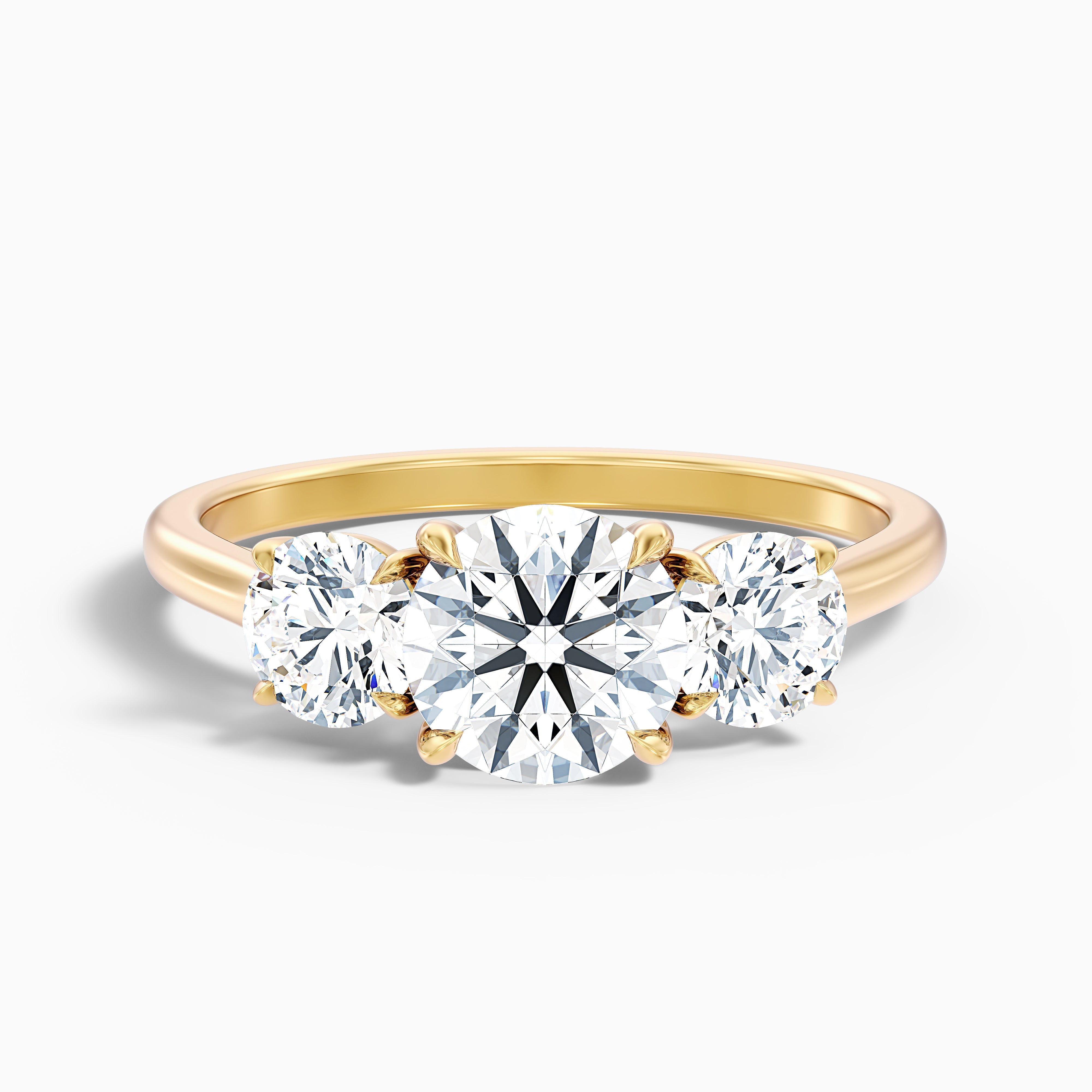 Harmony Round Three Stone Moissanite Ring