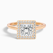 Harper Princess Halo Moissanite Ring
