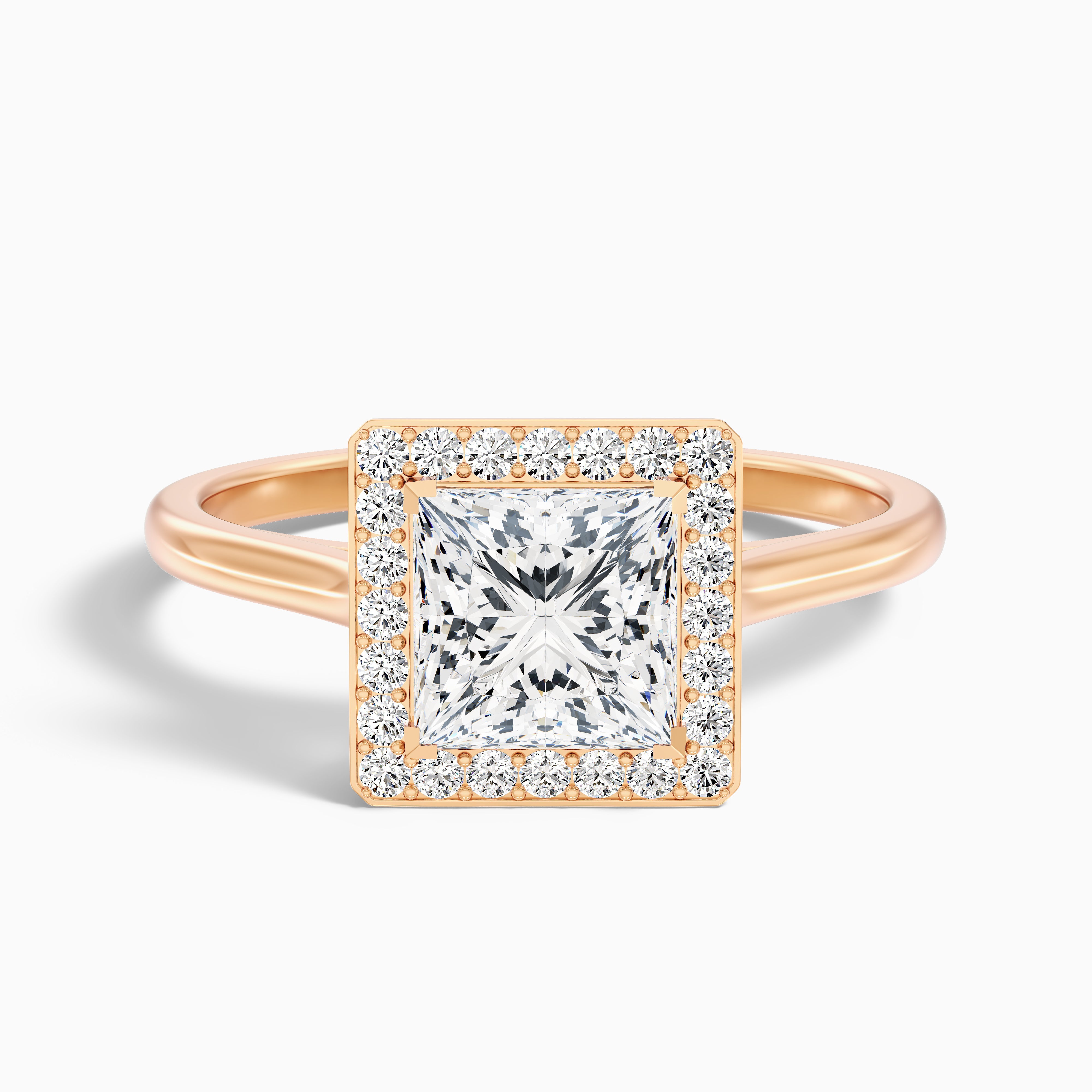 Harper Princess Halo Moissanite Ring