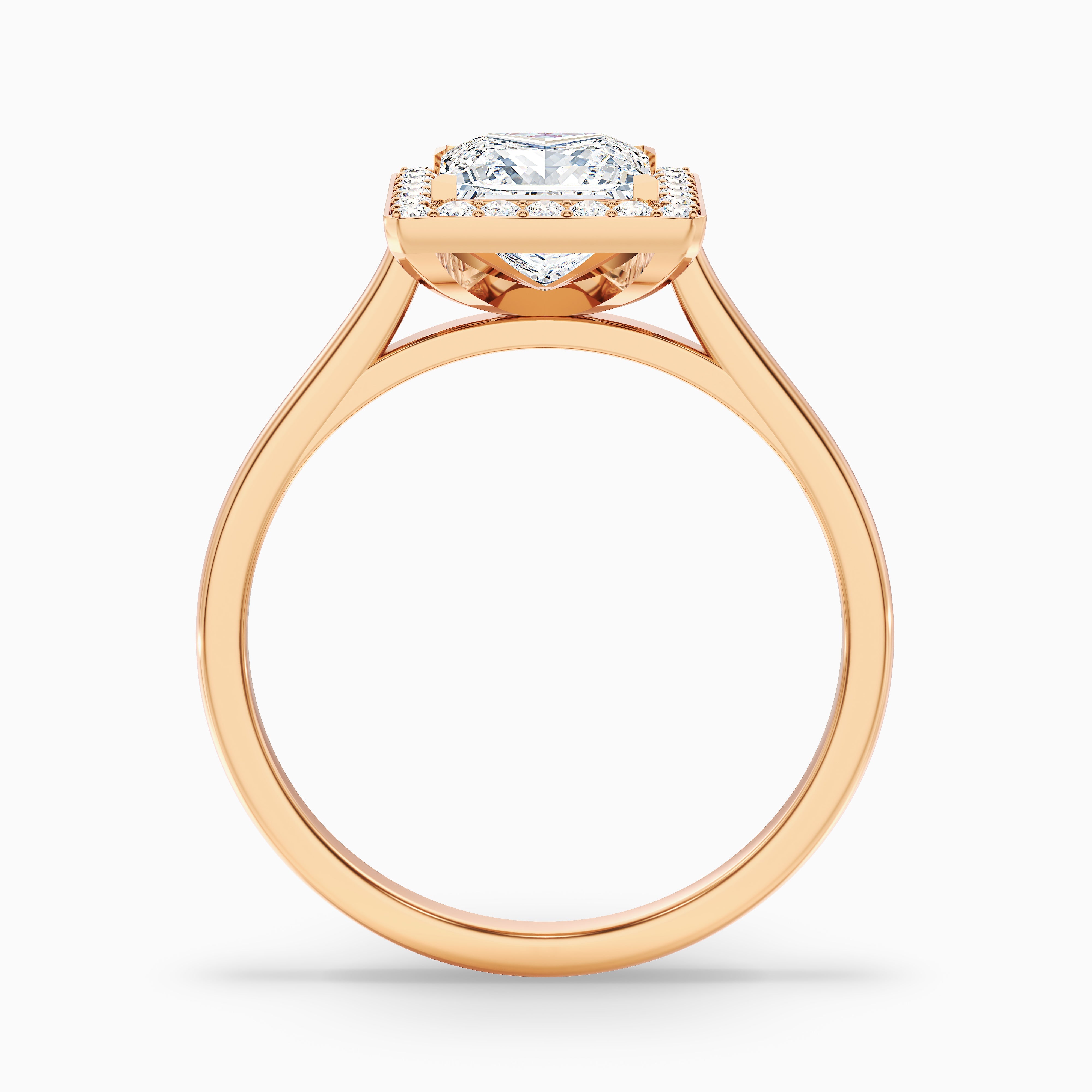 Harper Princess Halo Moissanite Ring
