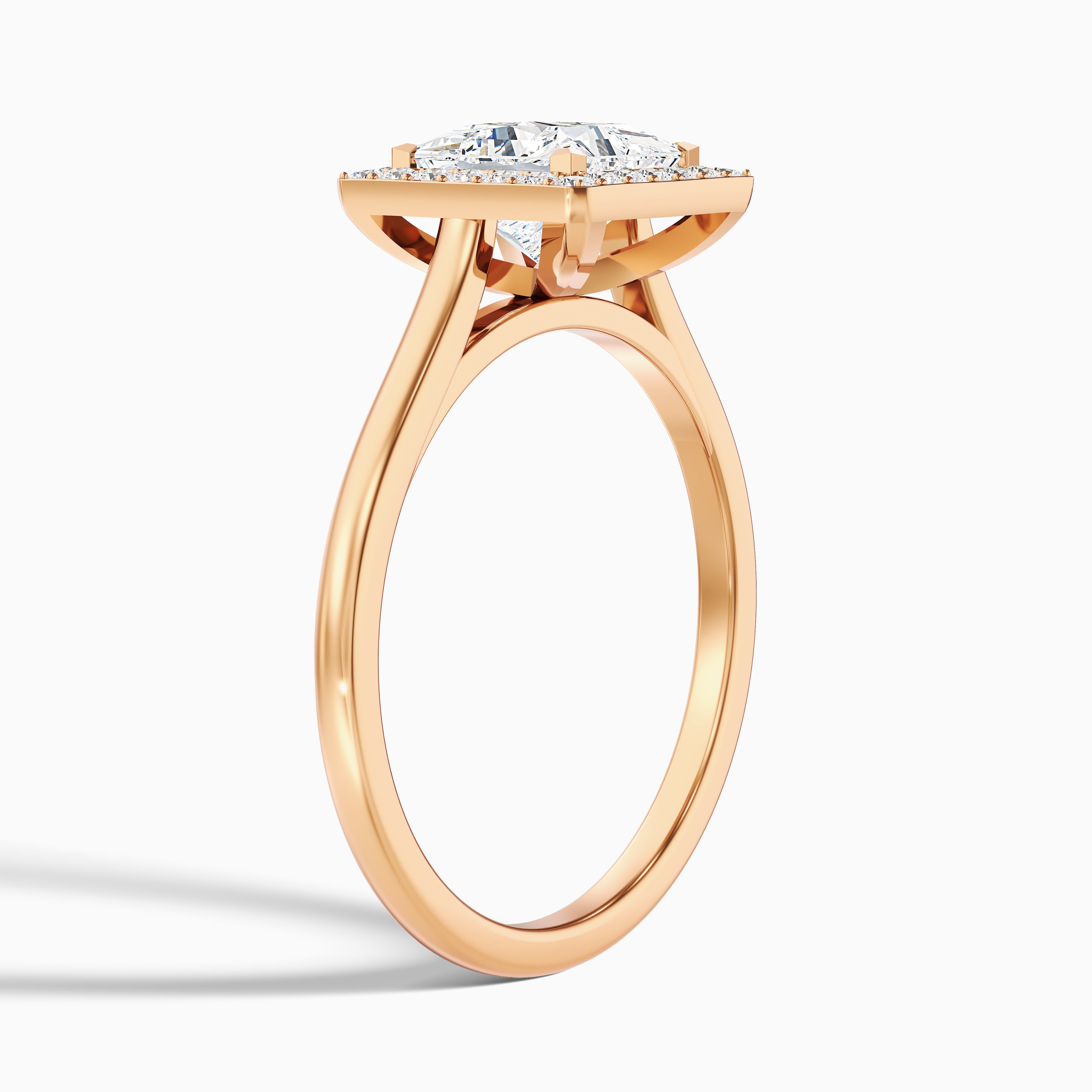 Harper Princess Halo Moissanite Ring