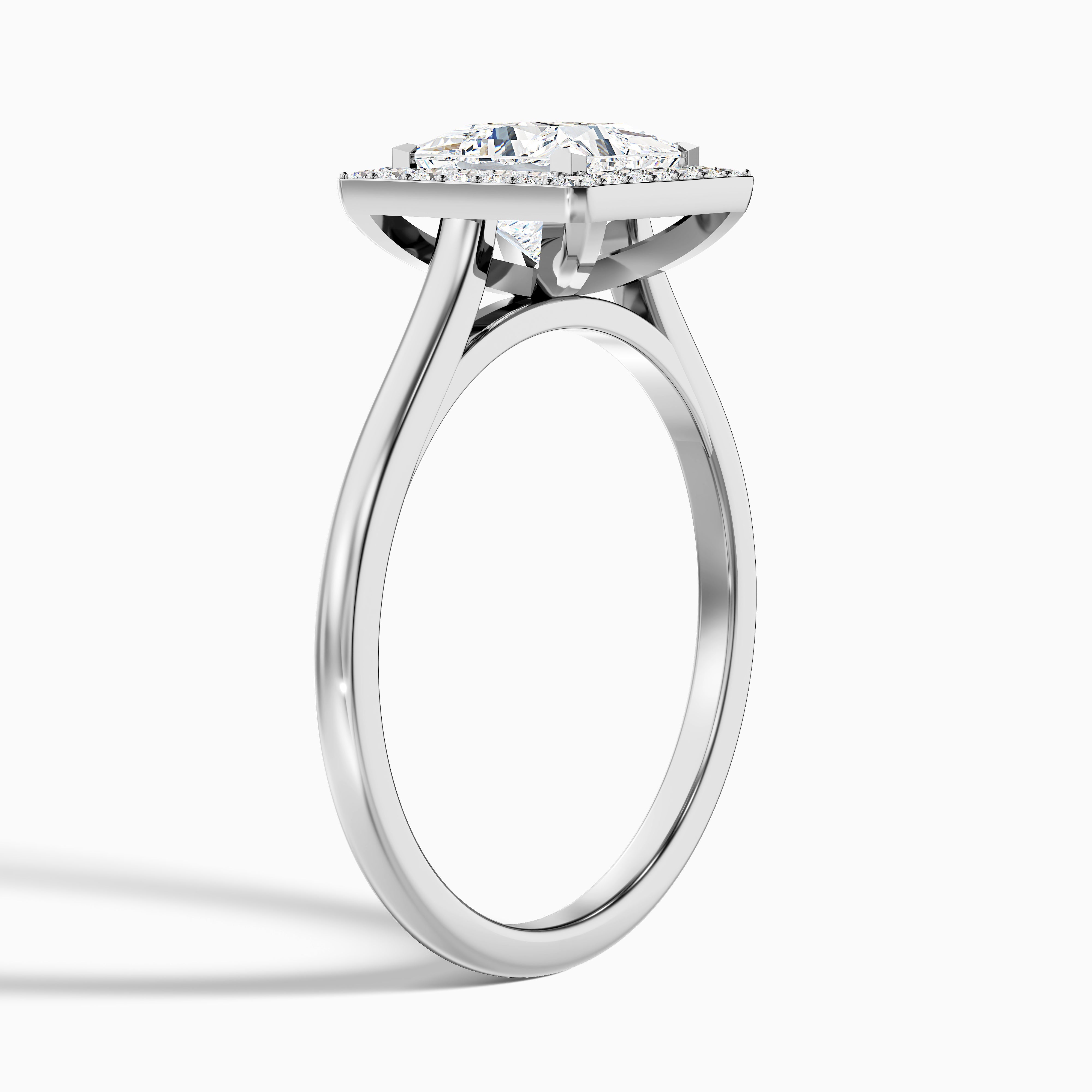 Harper Princess Halo Moissanite Ring