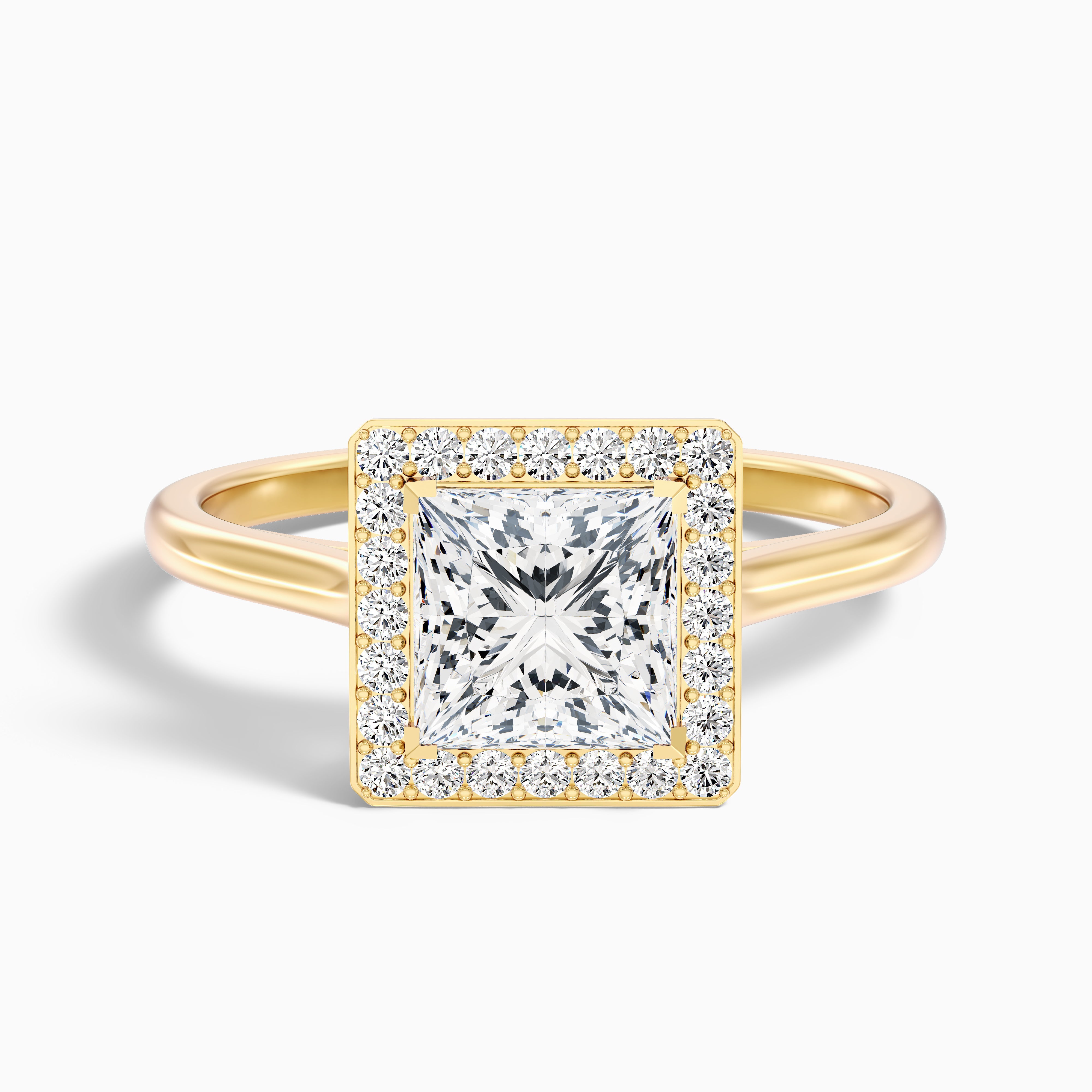 Harper Princess Halo Moissanite Ring