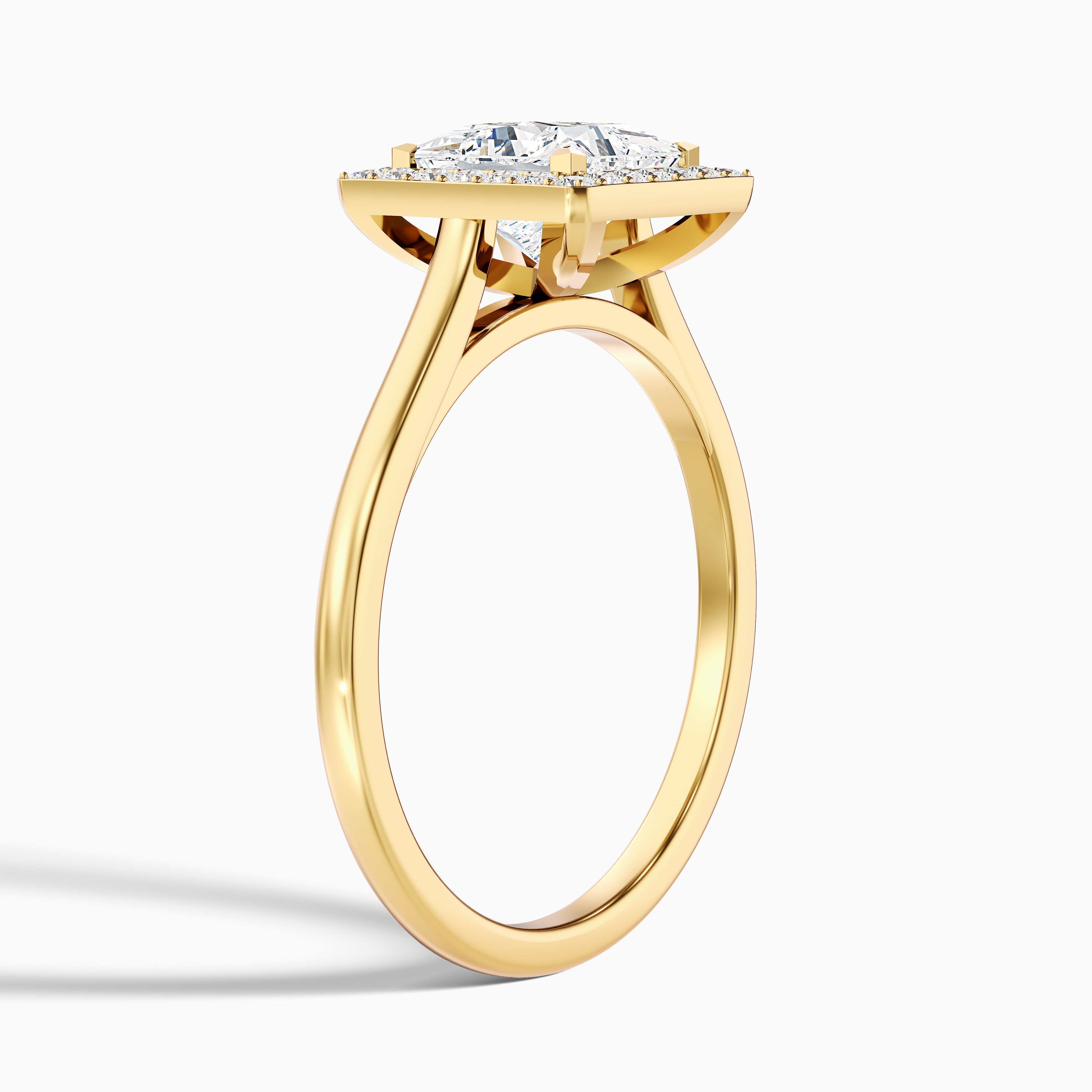 Harper Princess Halo Moissanite Ring