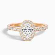 Jacquelyn Oval Halo Channel Set Moissanite Ring