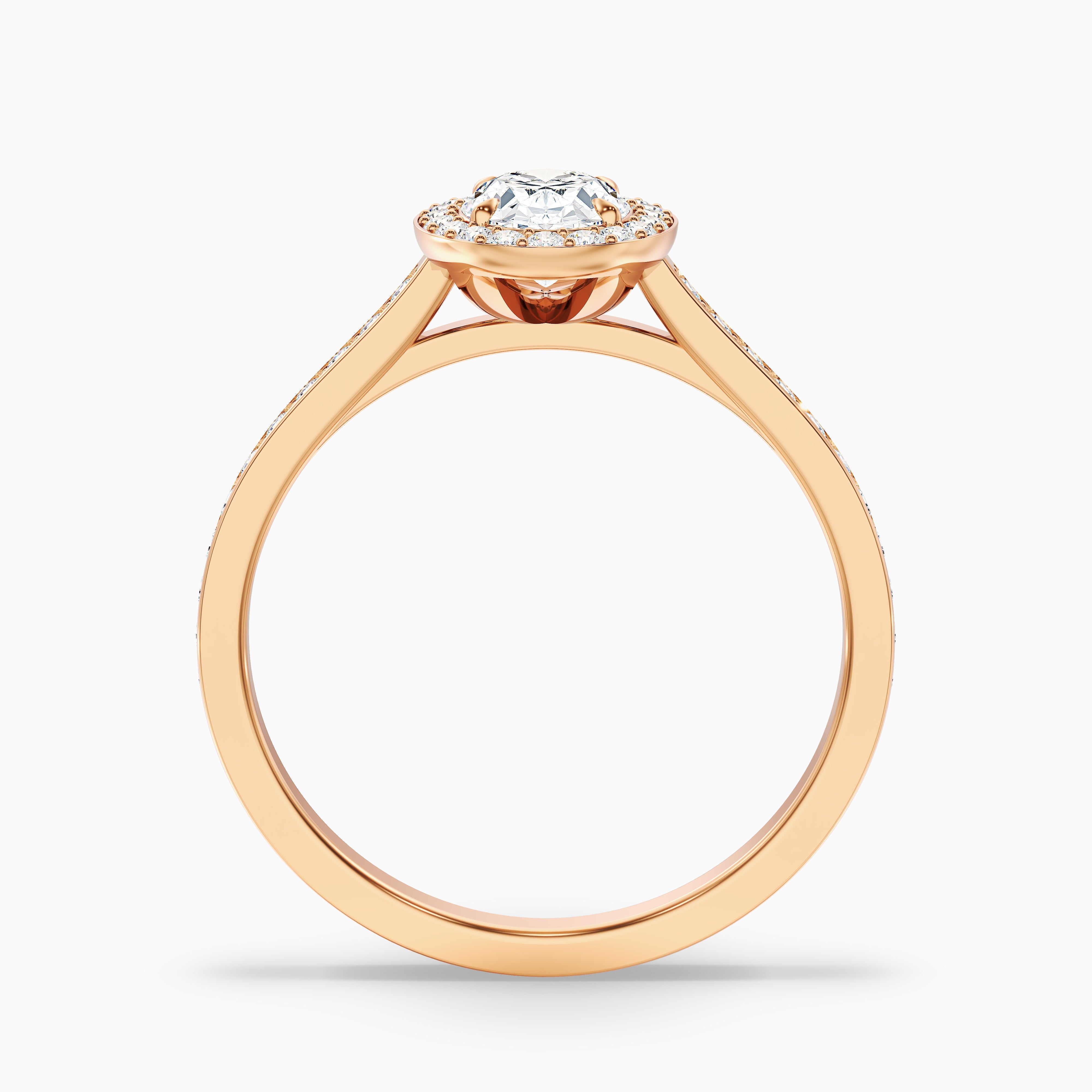 Jacquelyn Oval Halo Channel Set Moissanite Ring