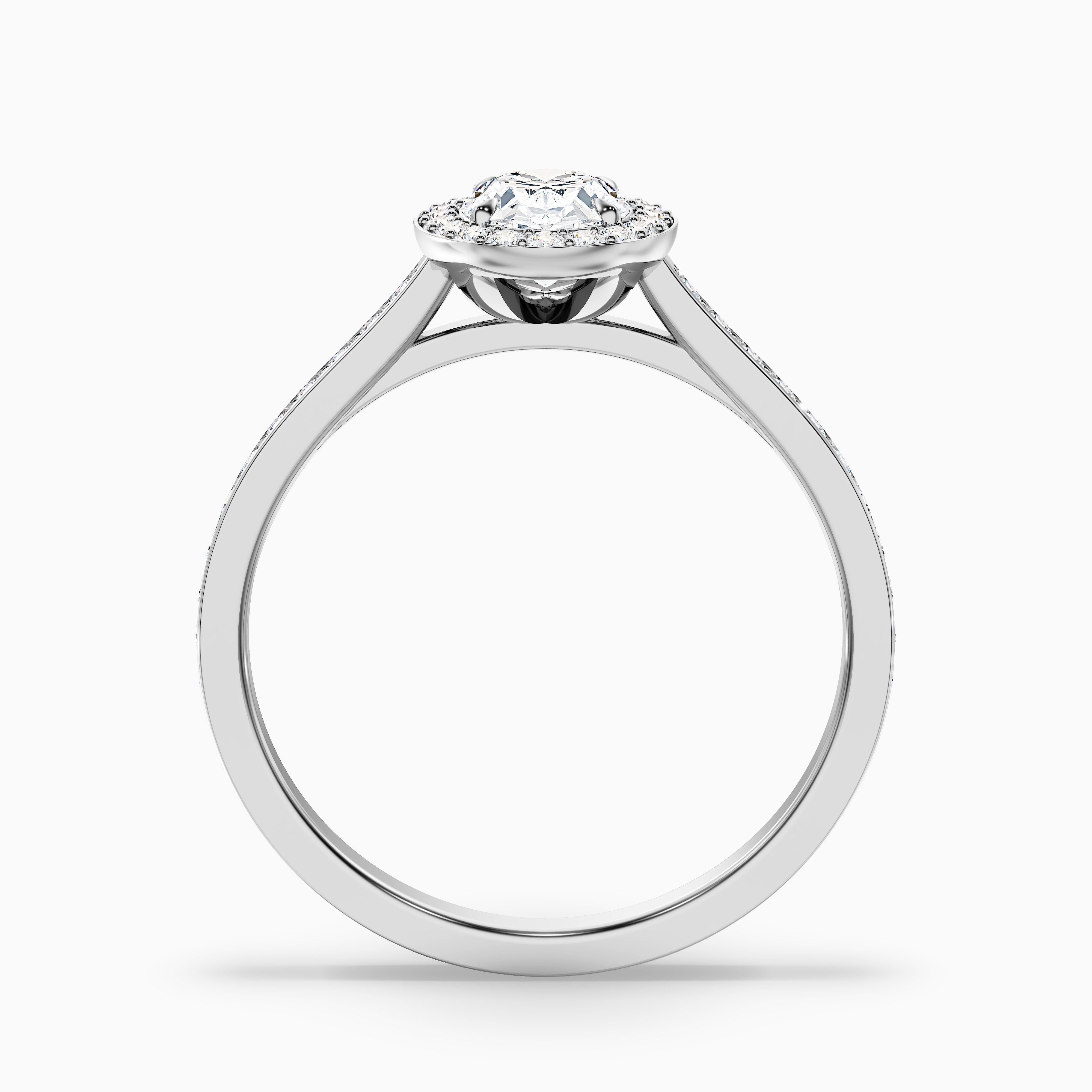 Jacquelyn Oval Halo Channel Set Moissanite Ring