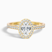 Jacquelyn Oval Halo Channel Set Lab Grown Diamond Ring